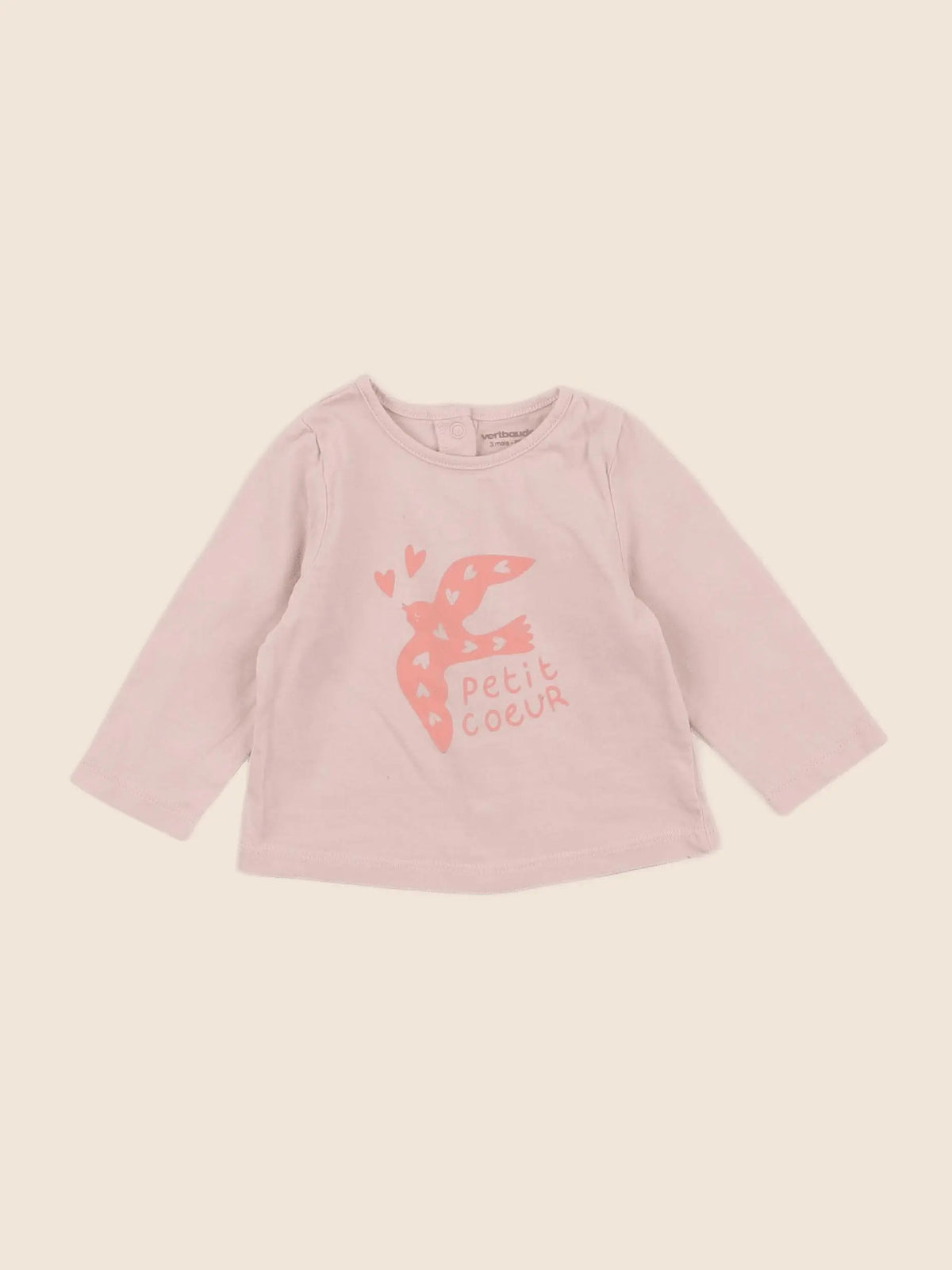 Vertbaudet - tee-shirt rose - 3 mois