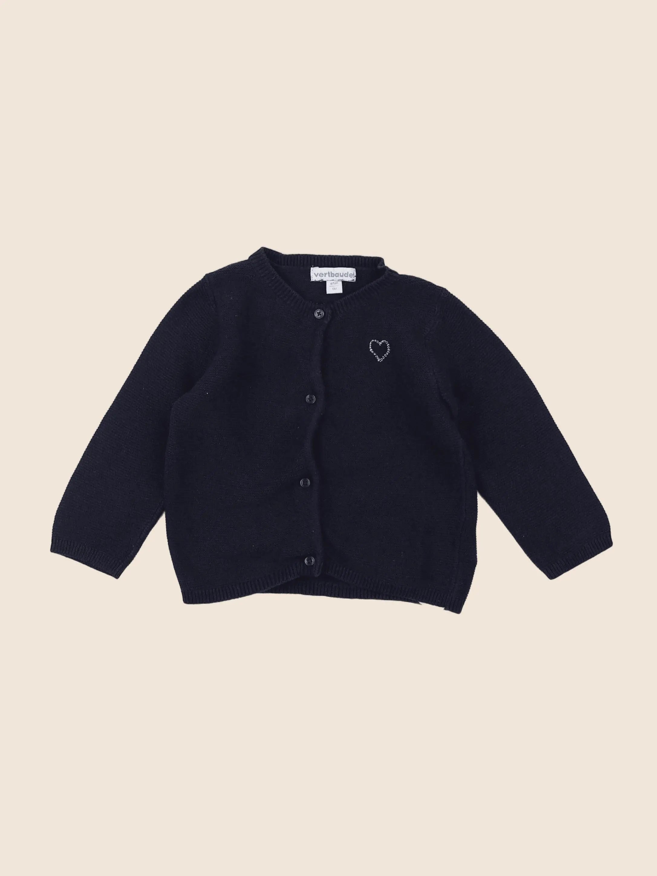 Vertbaudet - gilet bleu - 6 mois