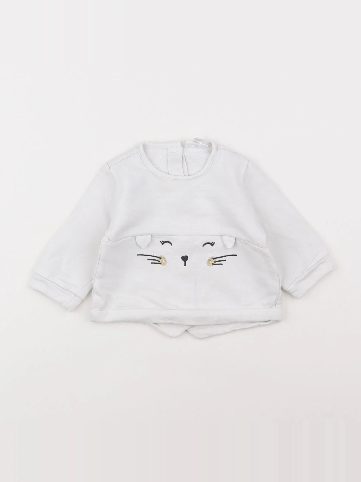 Vertbaudet - sweat blanc - 6 mois