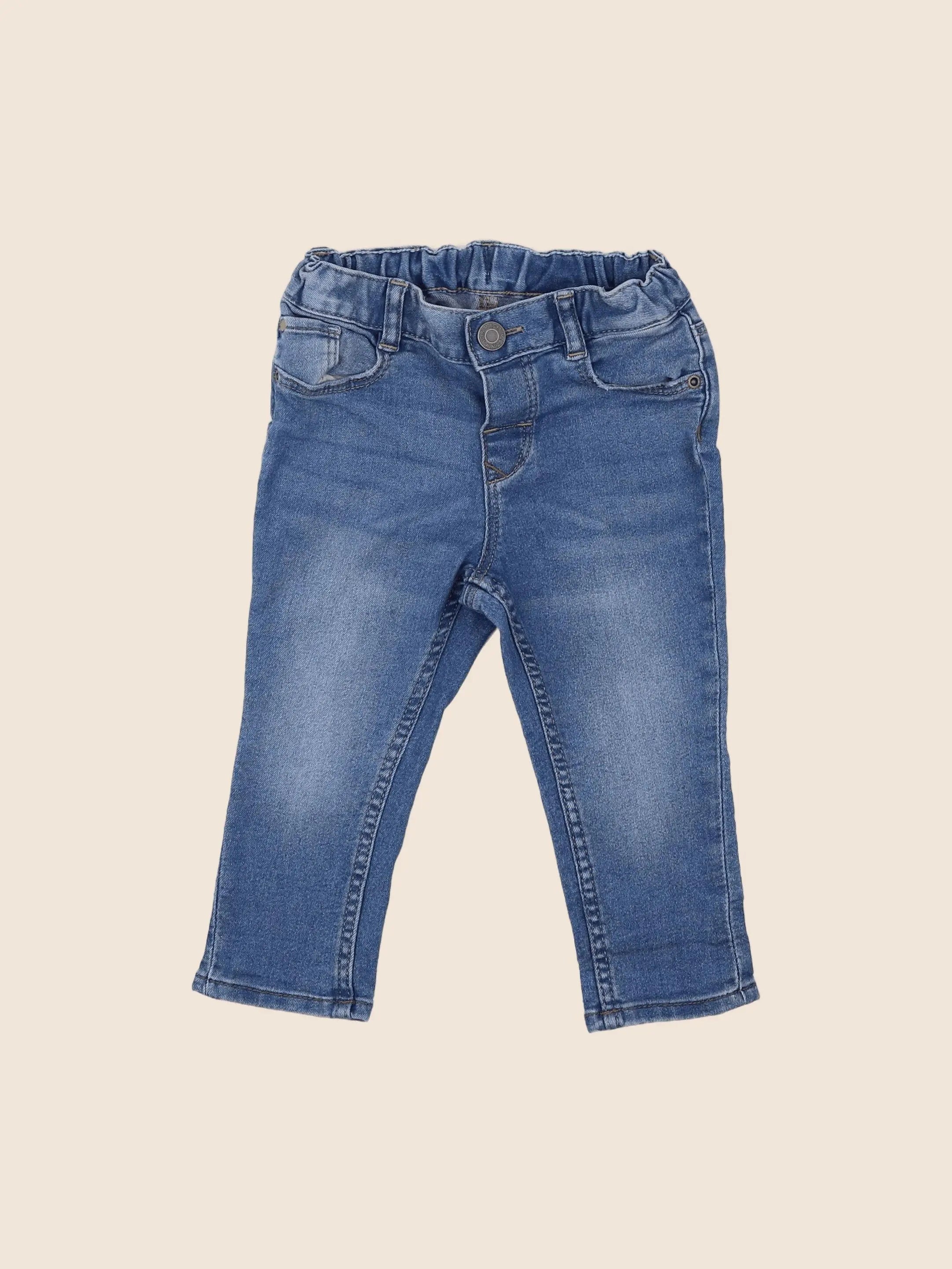 H&M - jean bleu - 9/12 mois