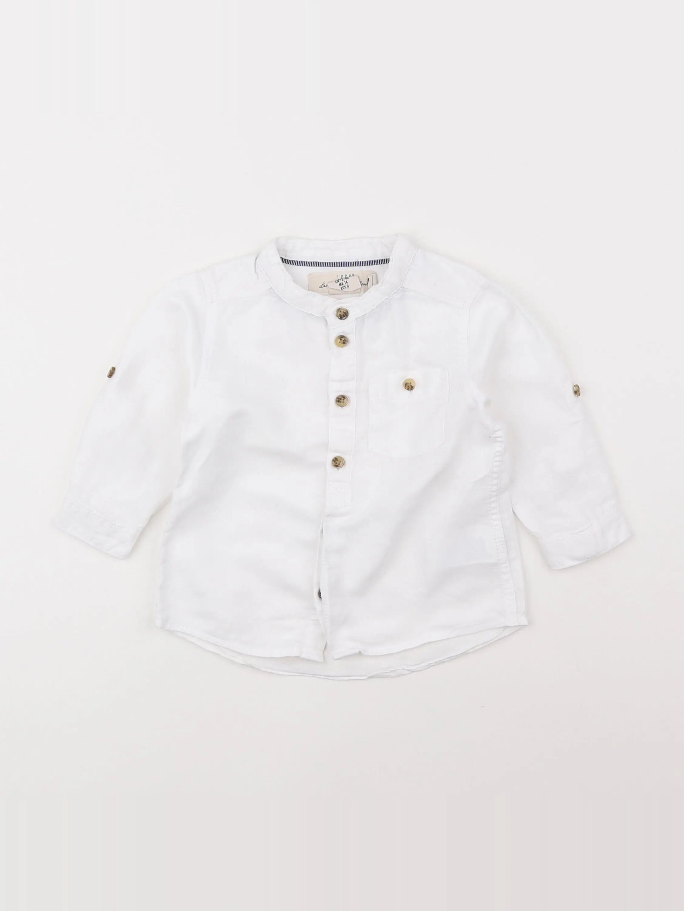 H&M - chemise blanc - 6/9 mois