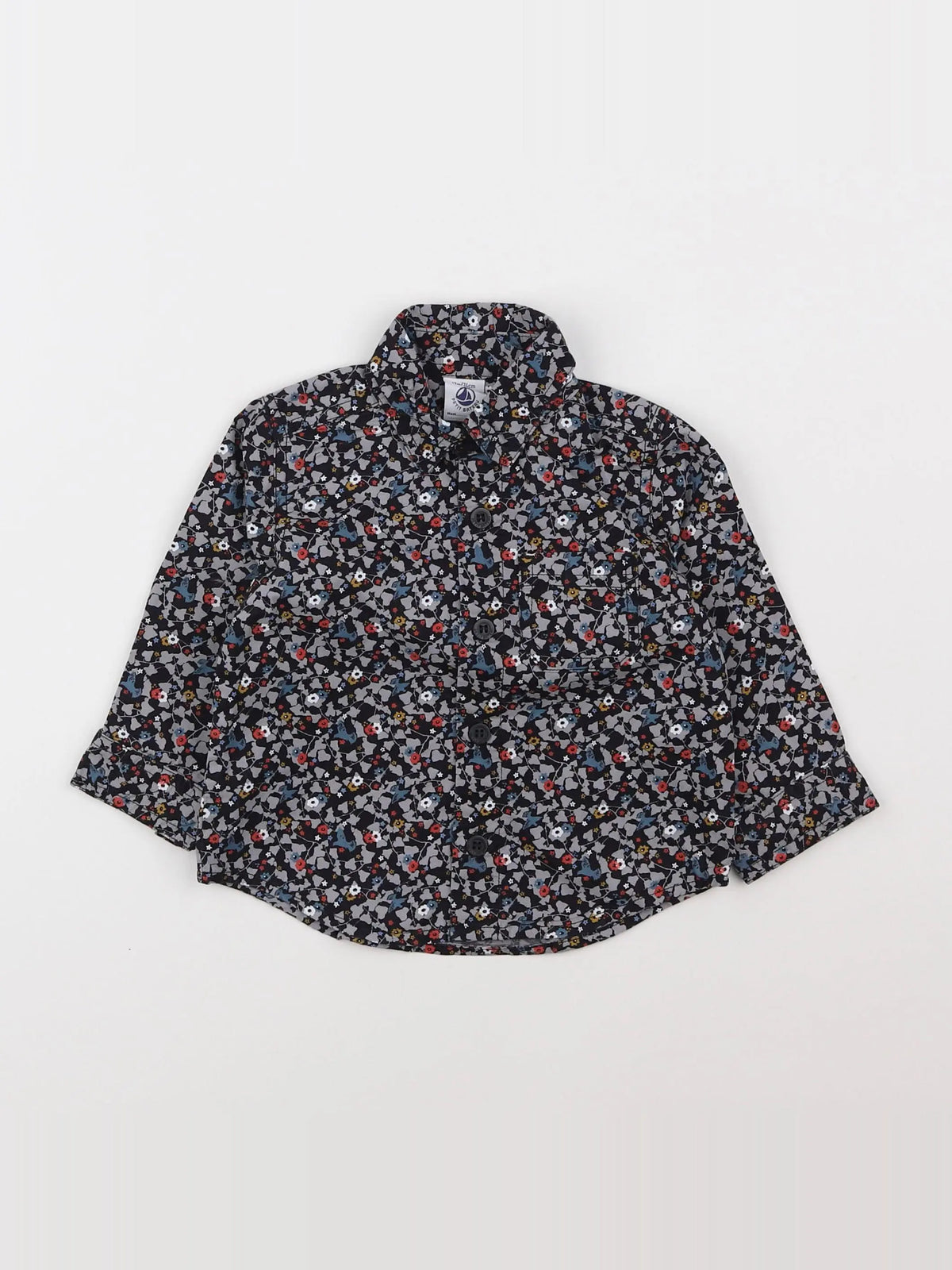 Petit Bateau - chemise multicolore - 12 mois