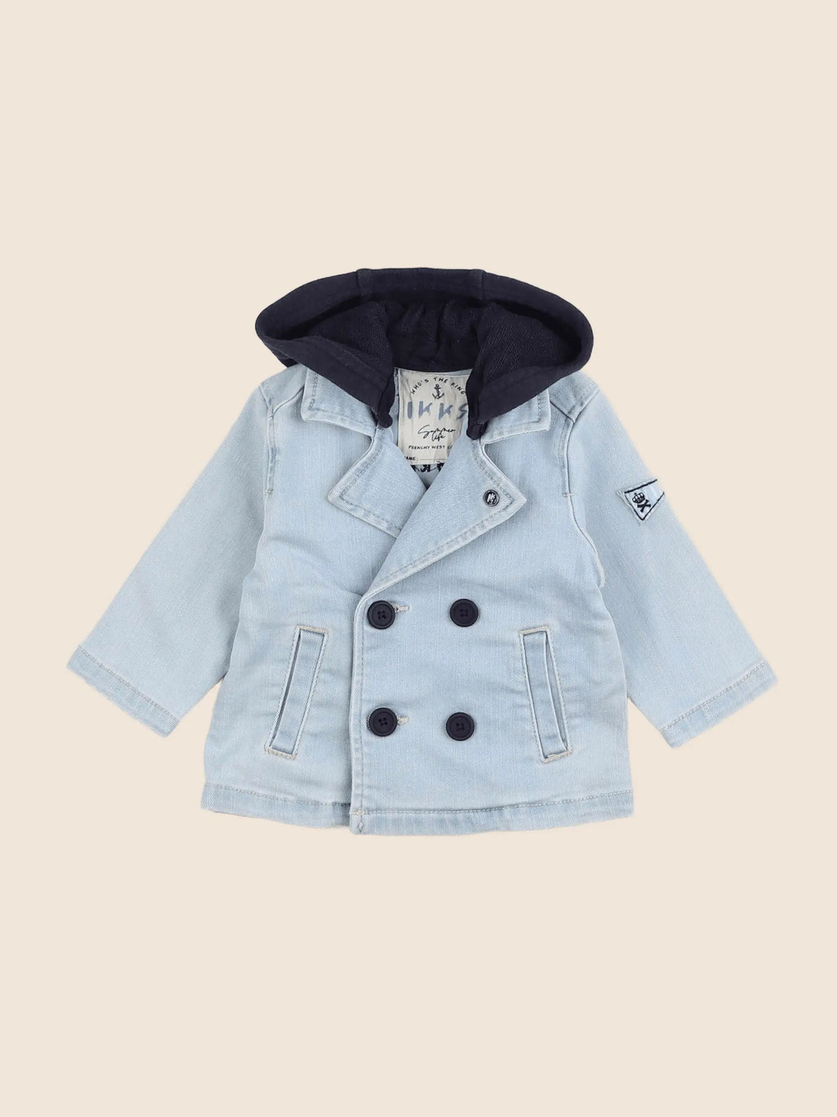 IKKS - veste imprimé au dos bleu - 6 mois