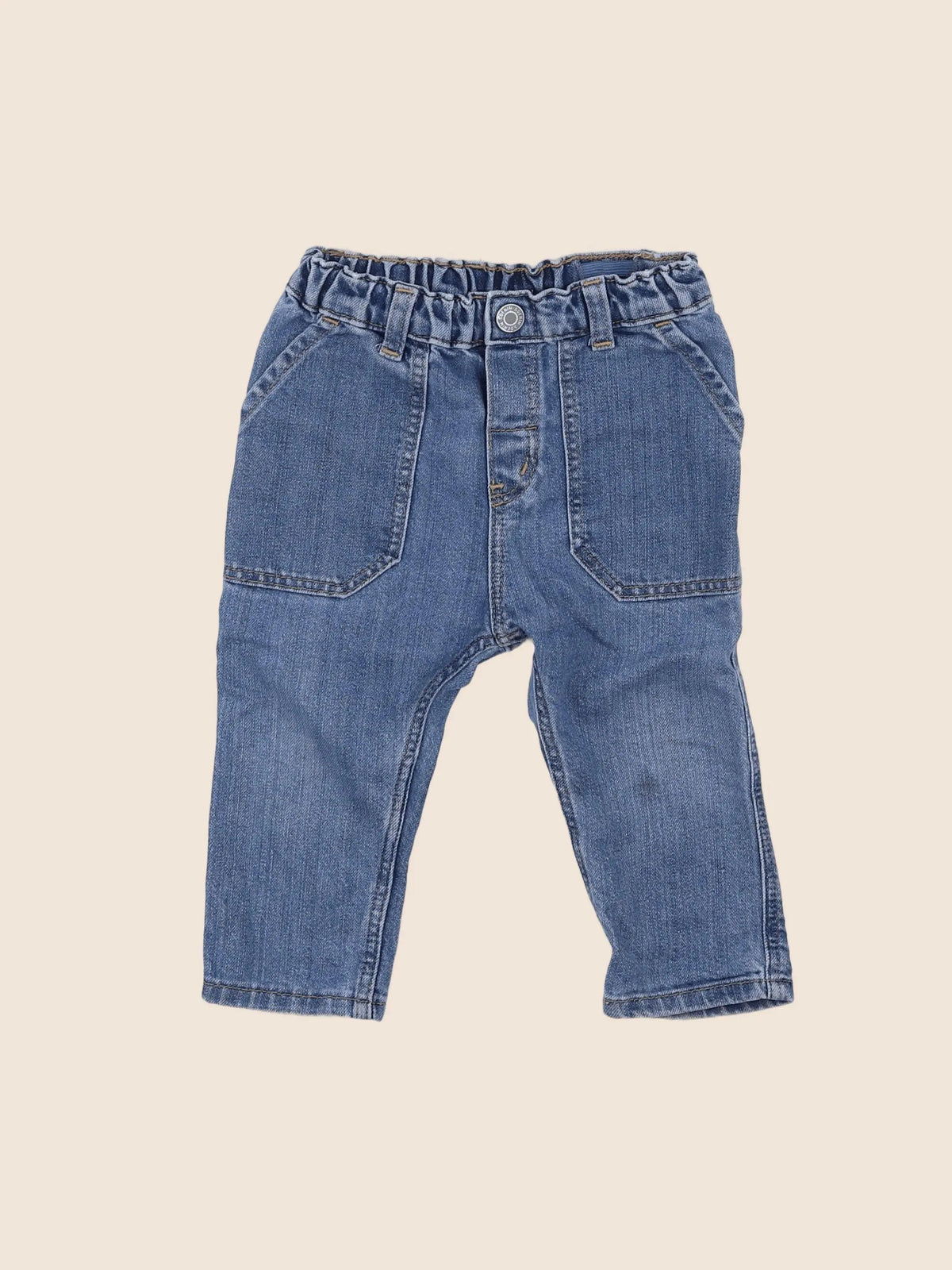 H&M - jean bleu - 9/12 mois