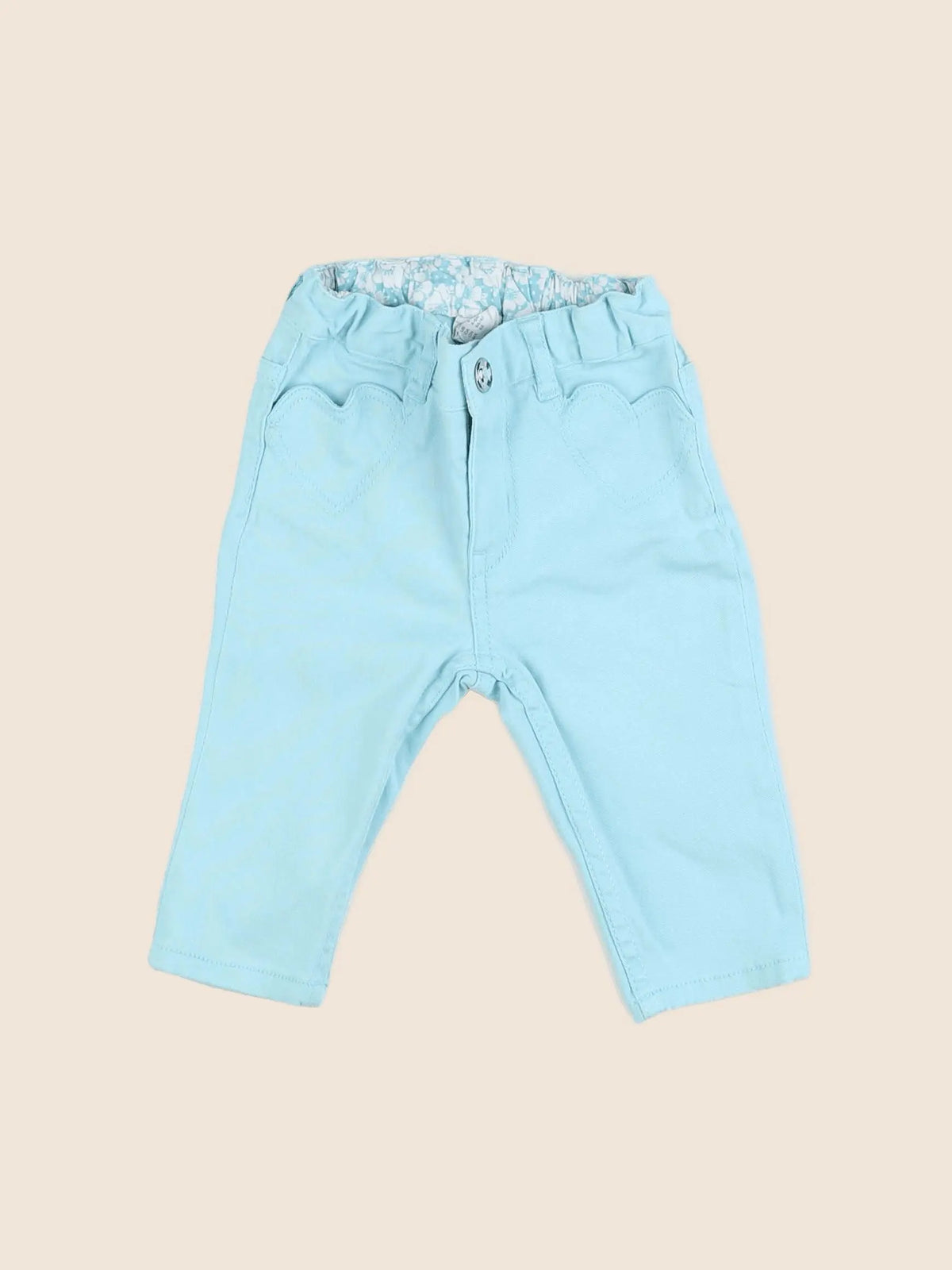 H&M - pantalon bleu - 3/6 mois