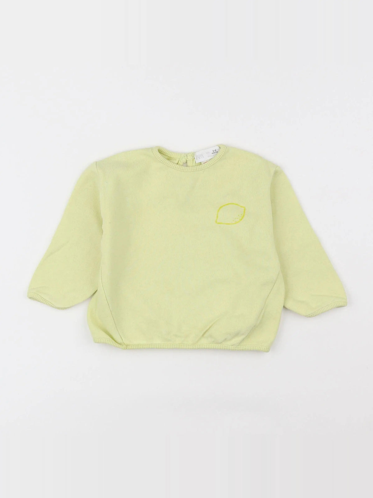 Zara - sweat jaune - 6 mois