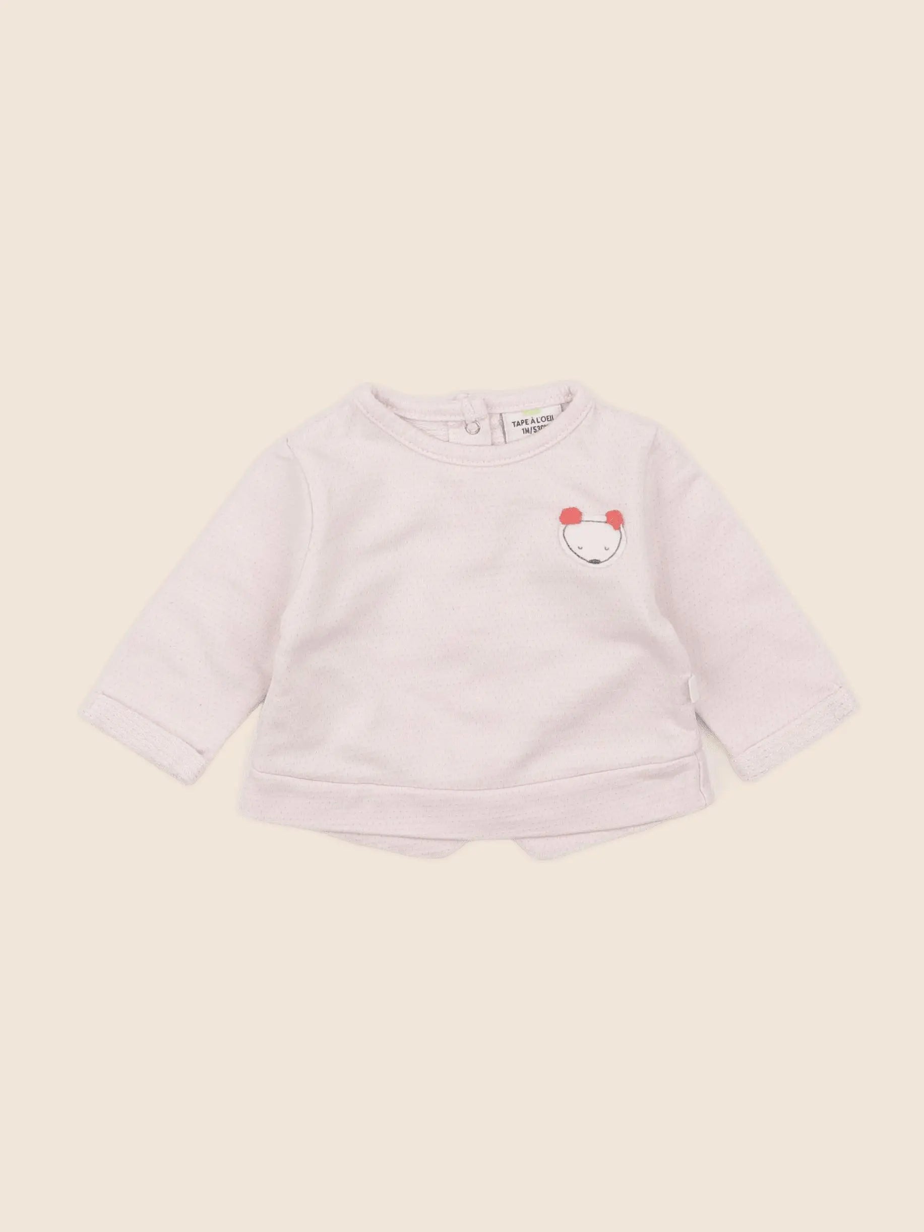 Tape à l'oeil - sweat rose - 1 mois