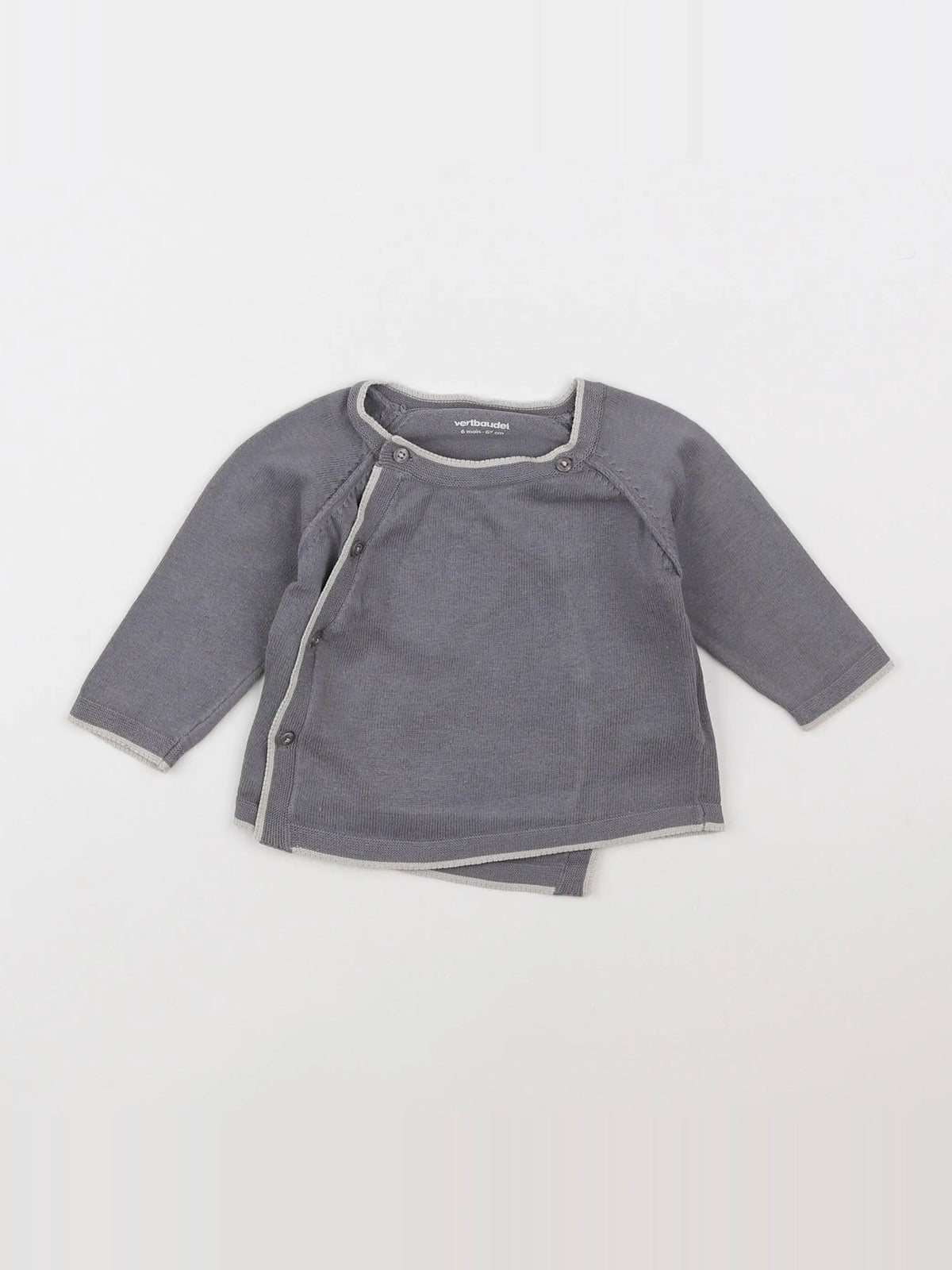 Vertbaudet - pull gris - 6 mois
