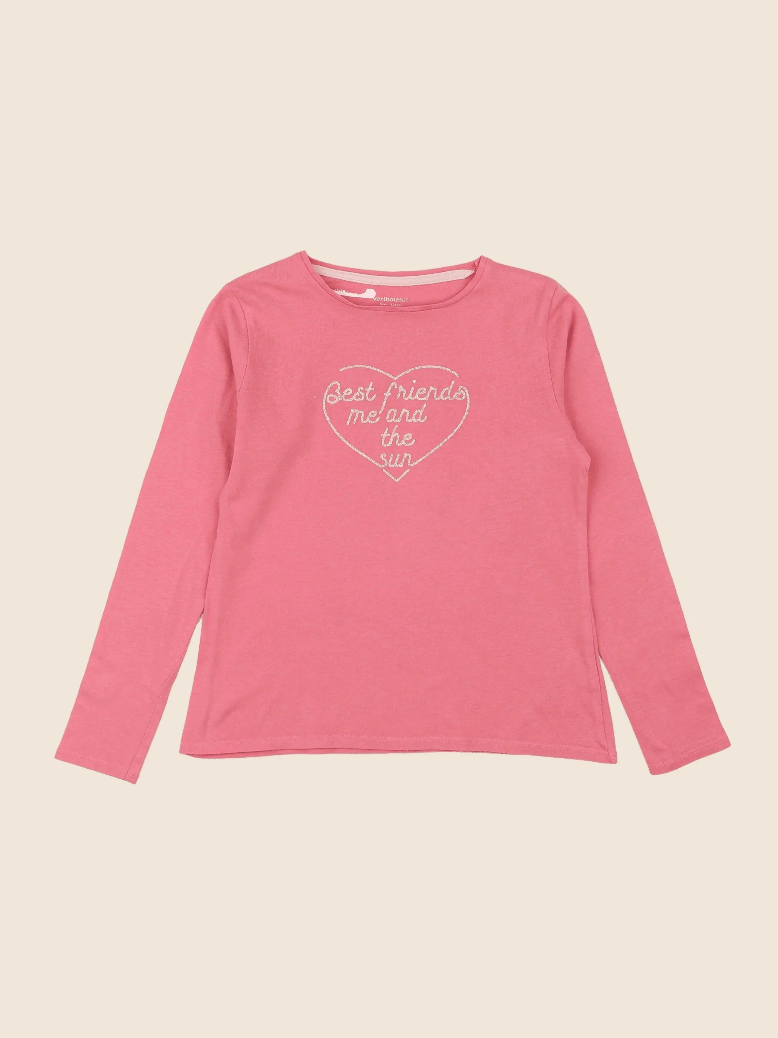 Vertbaudet - tee-shirt rose - 8 ans