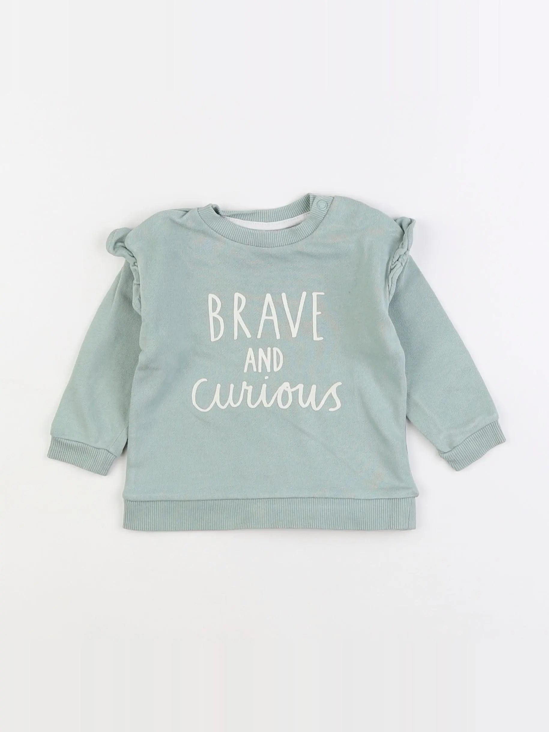 H&M - sweat vert - 4/6 mois