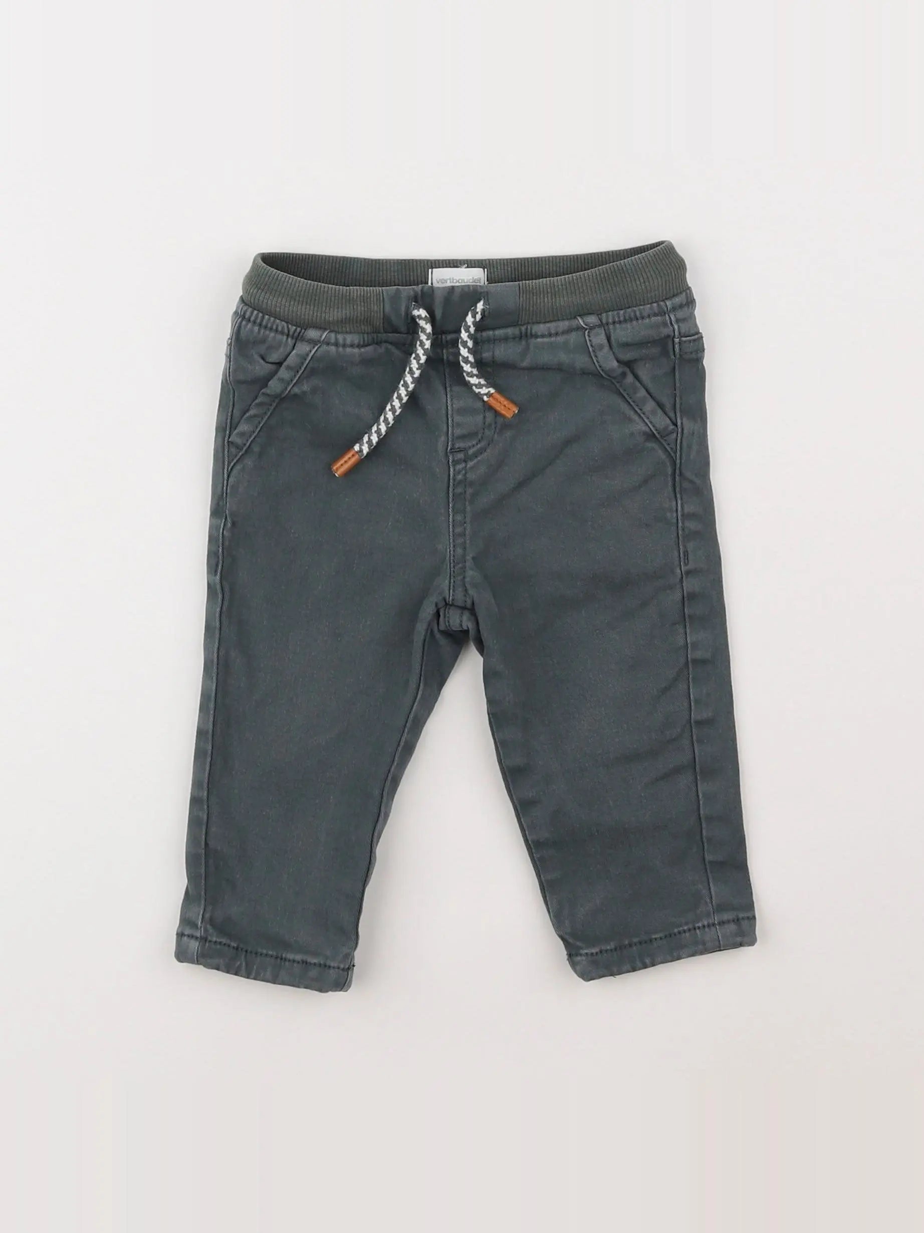 Vertbaudet - pantalon vert - 9 mois