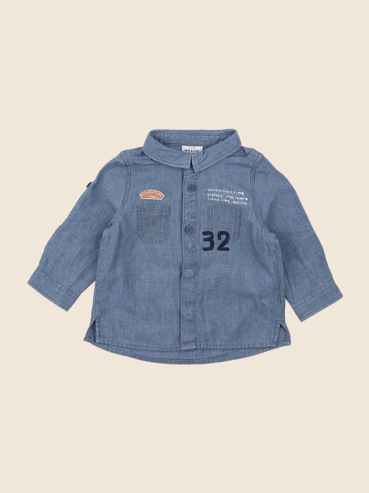 Tape à l'oeil - chemise bleu - 6 mois
