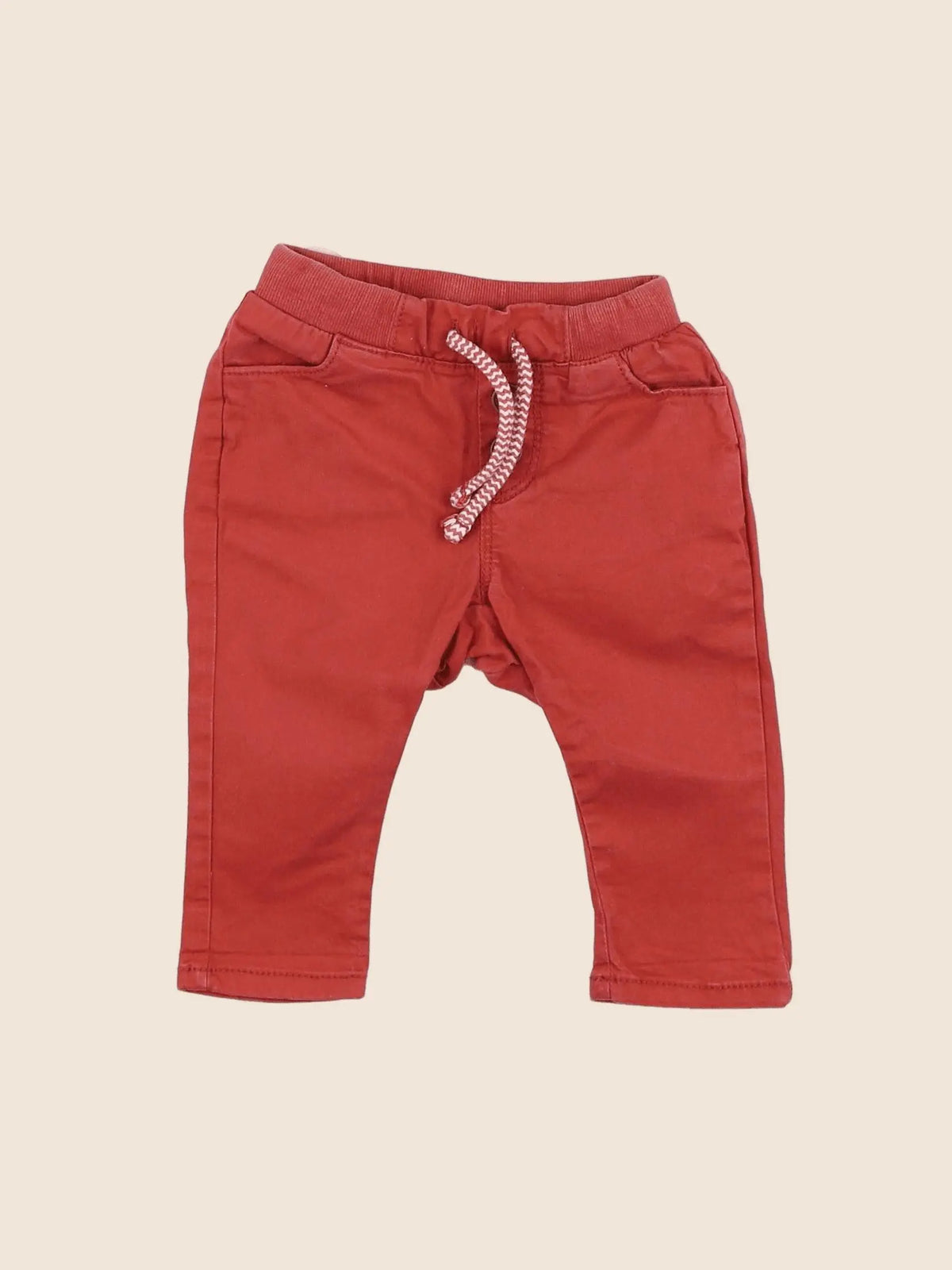 Tape à l'oeil - pantalon doublé rouge - 6 mois