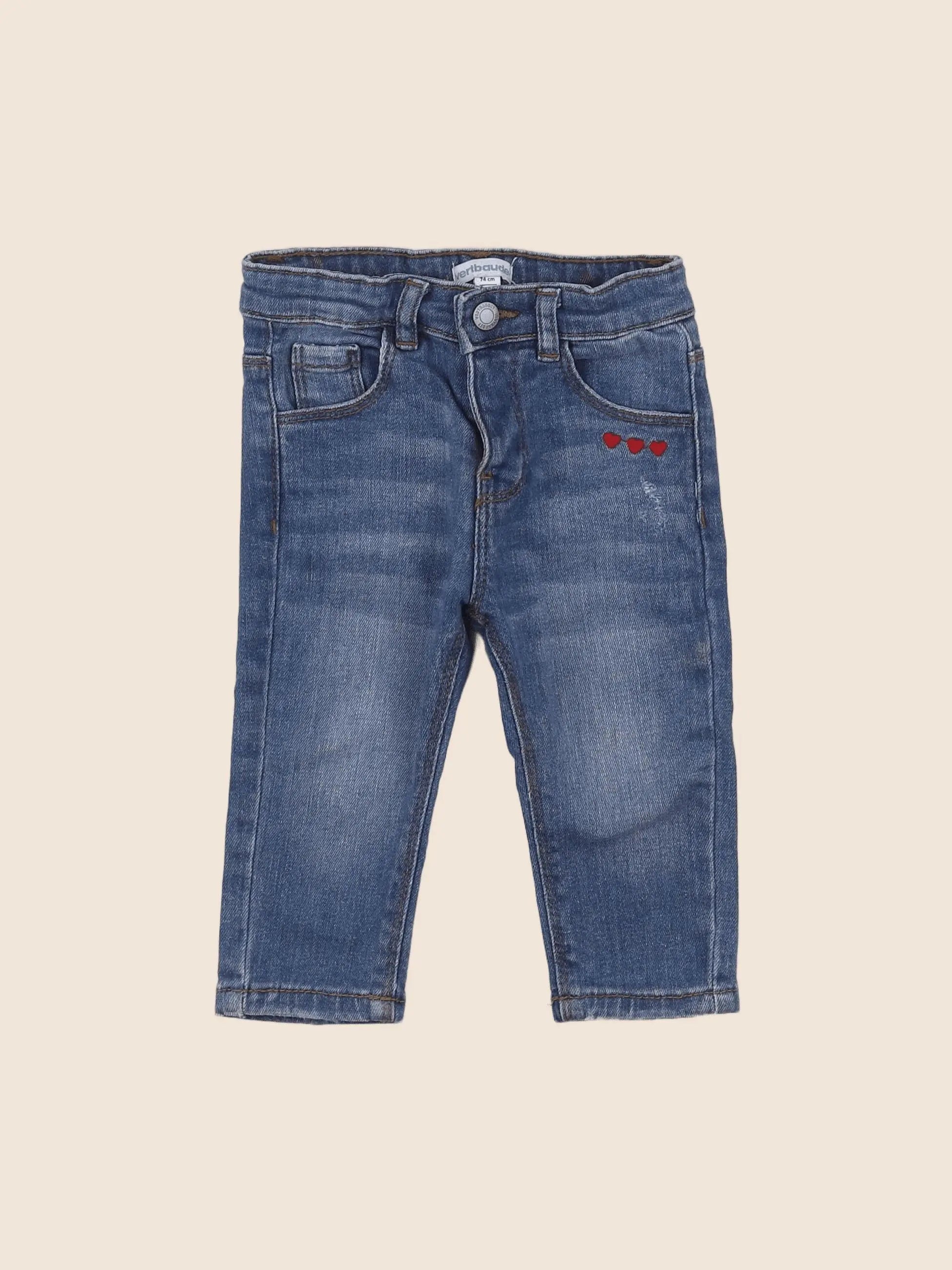Vertbaudet - jean bleu - 12 mois
