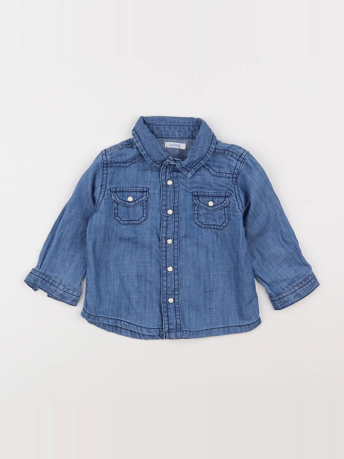 Boutchou - chemise bleu - 9 mois