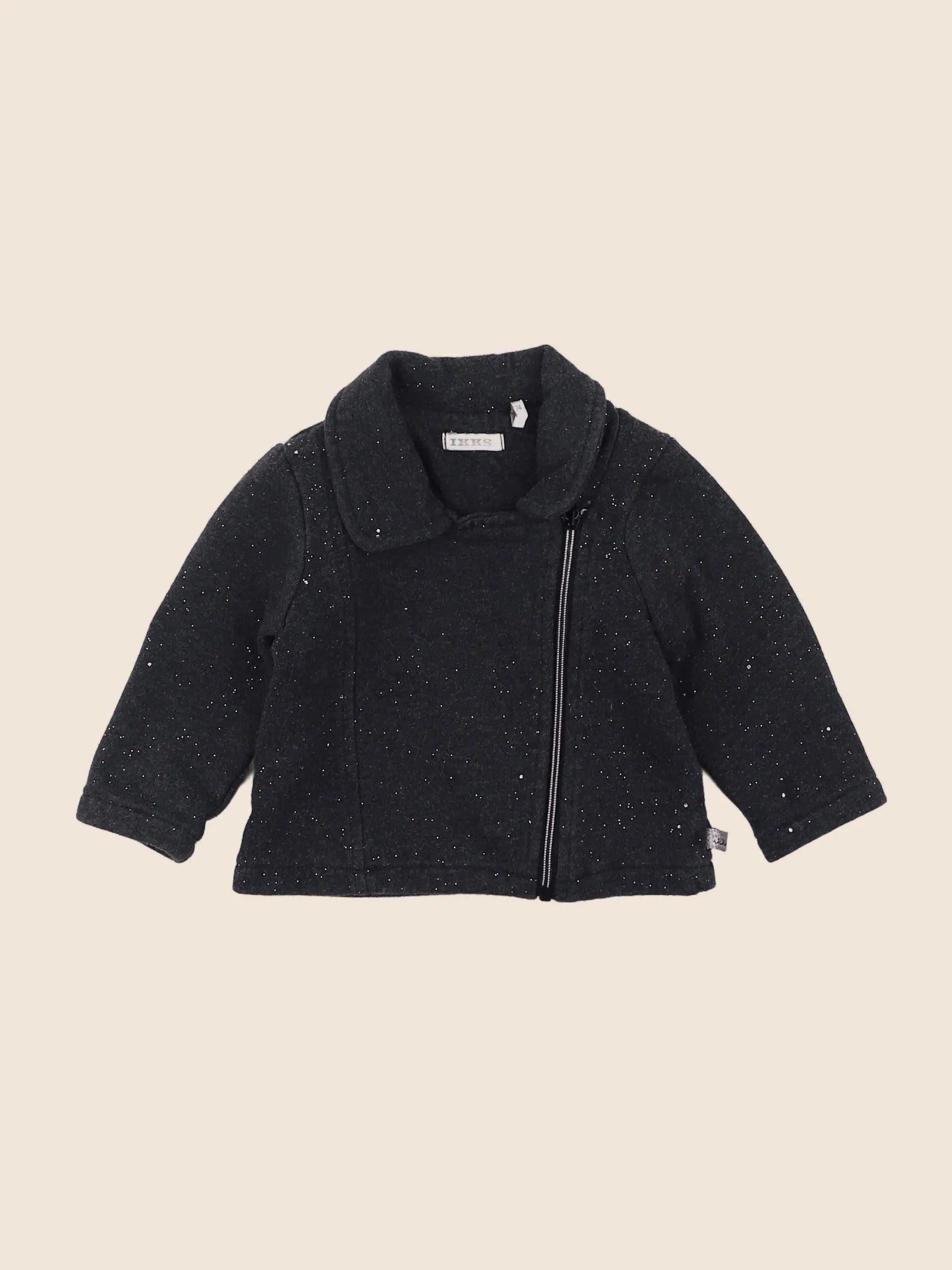 IKKS - veste imprimé au dos gris - 12 mois