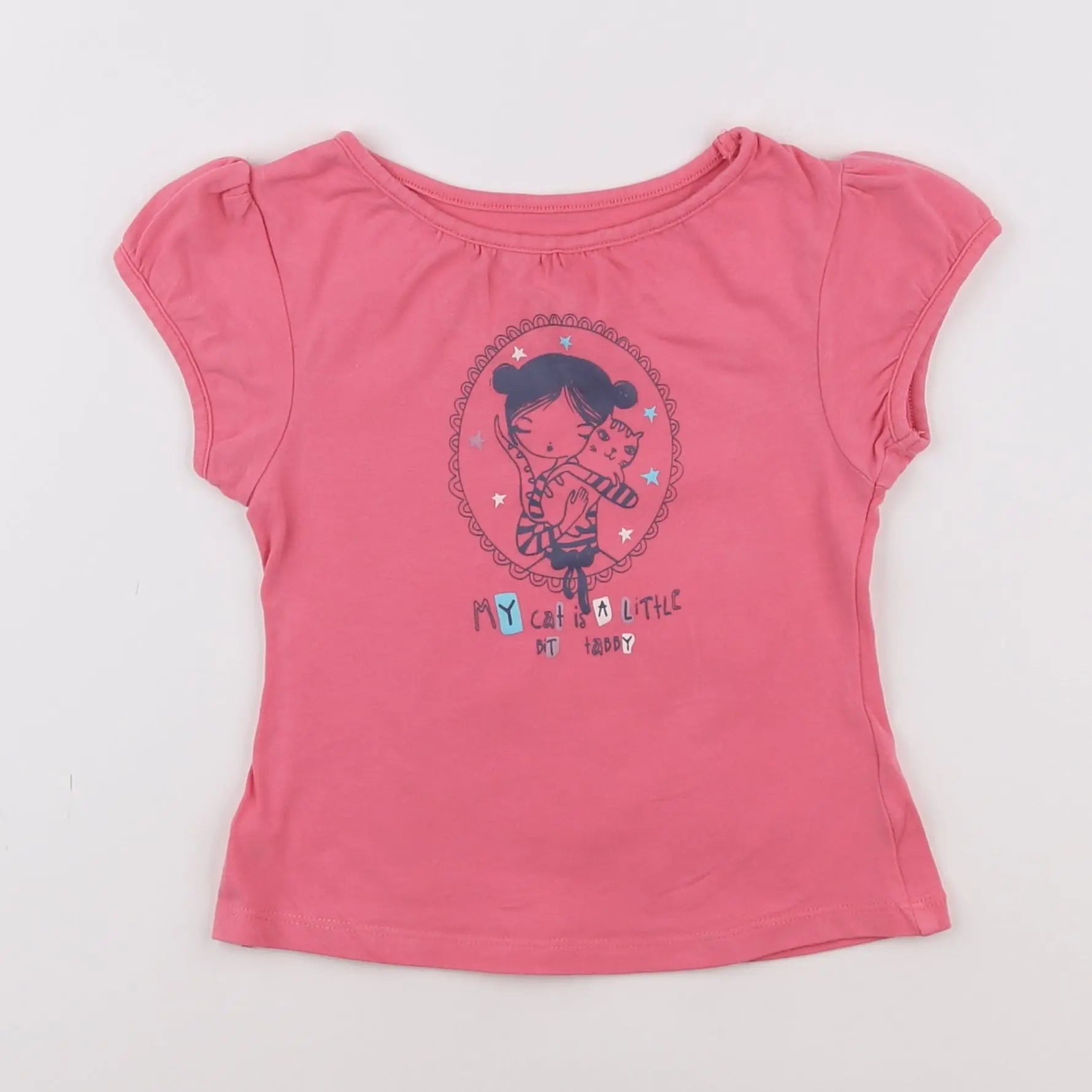 Vertbaudet - tee-shirt rose - 2 ans