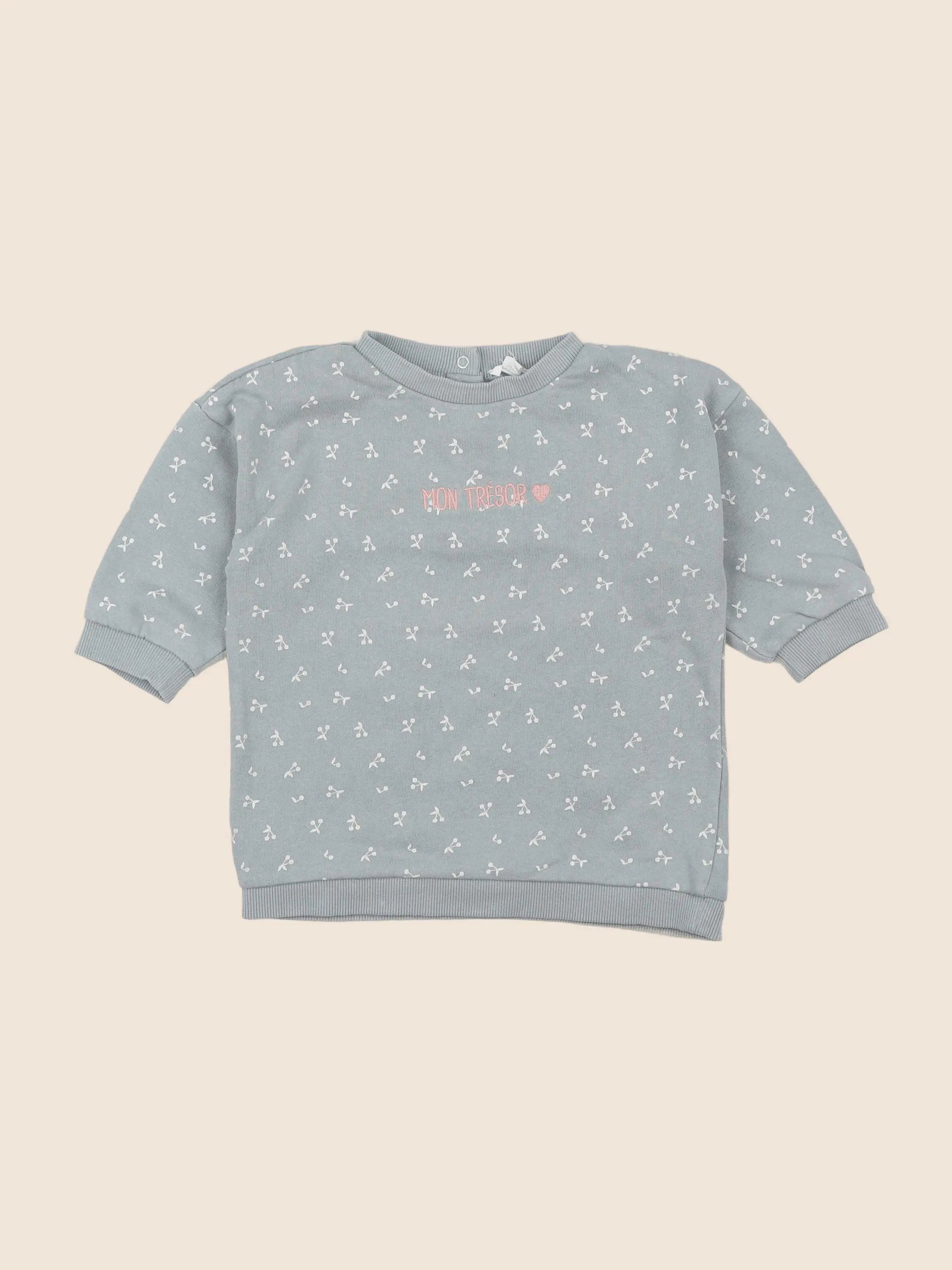 Vertbaudet - sweat vert - 12 mois