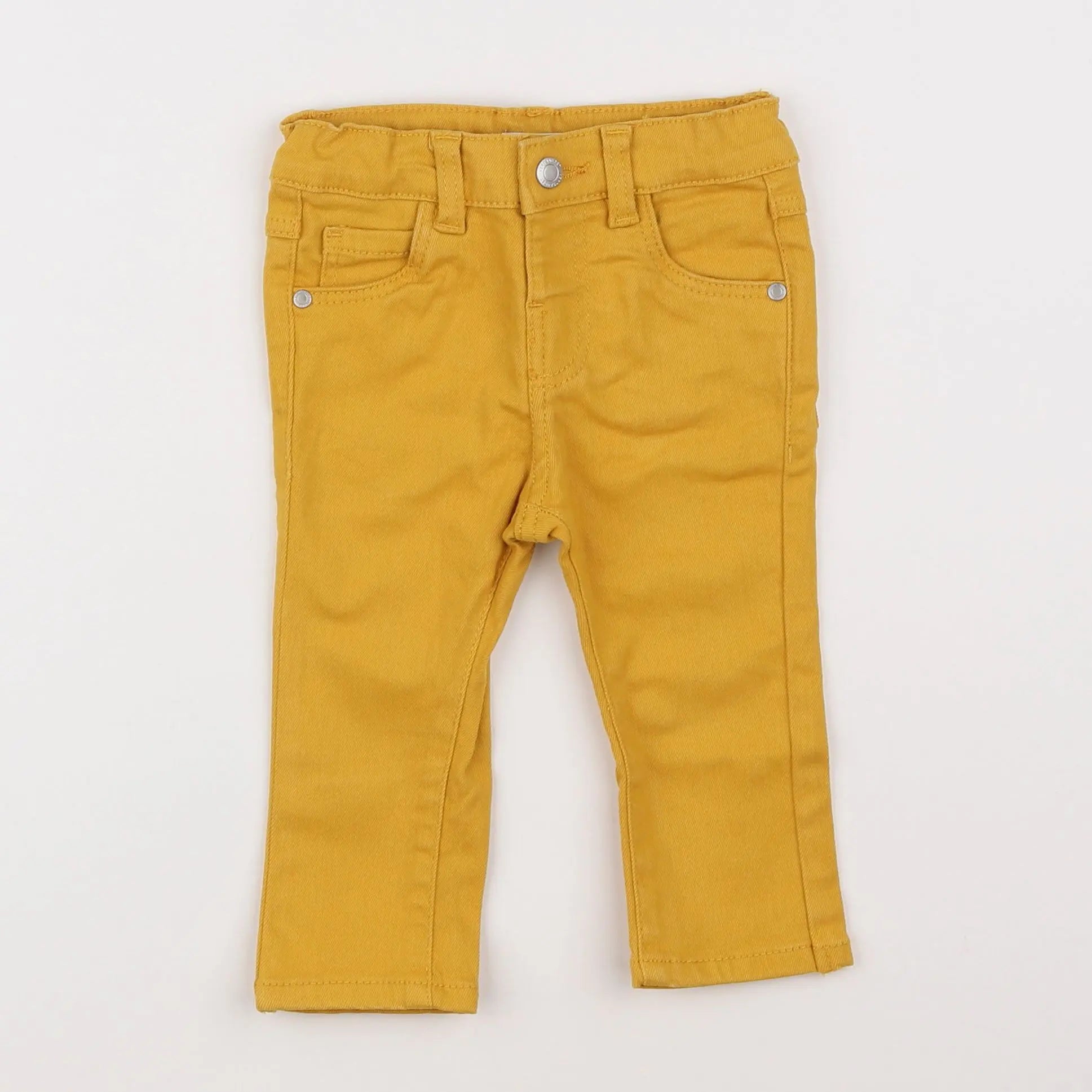 Vertbaudet - pantalon jaune - 12 mois
