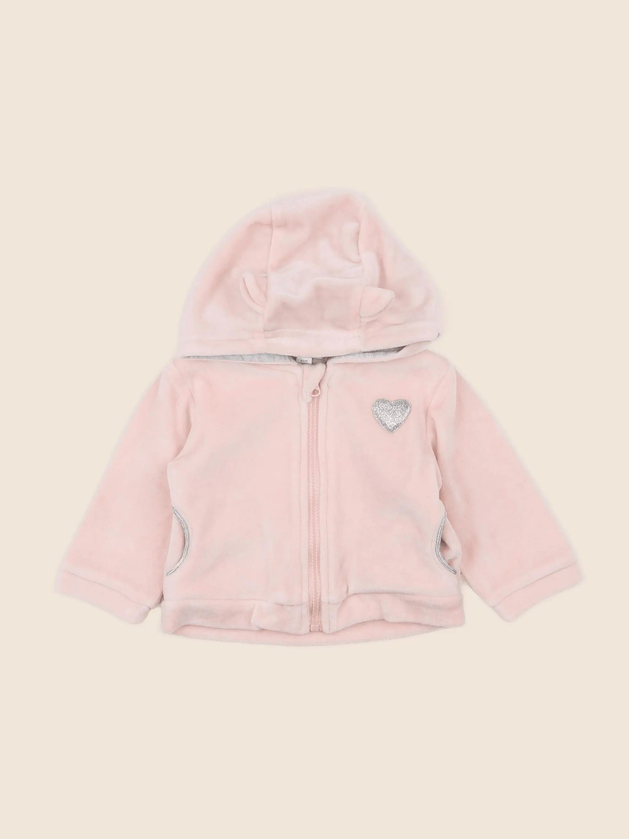 Vertbaudet - sweat rose - 3 mois