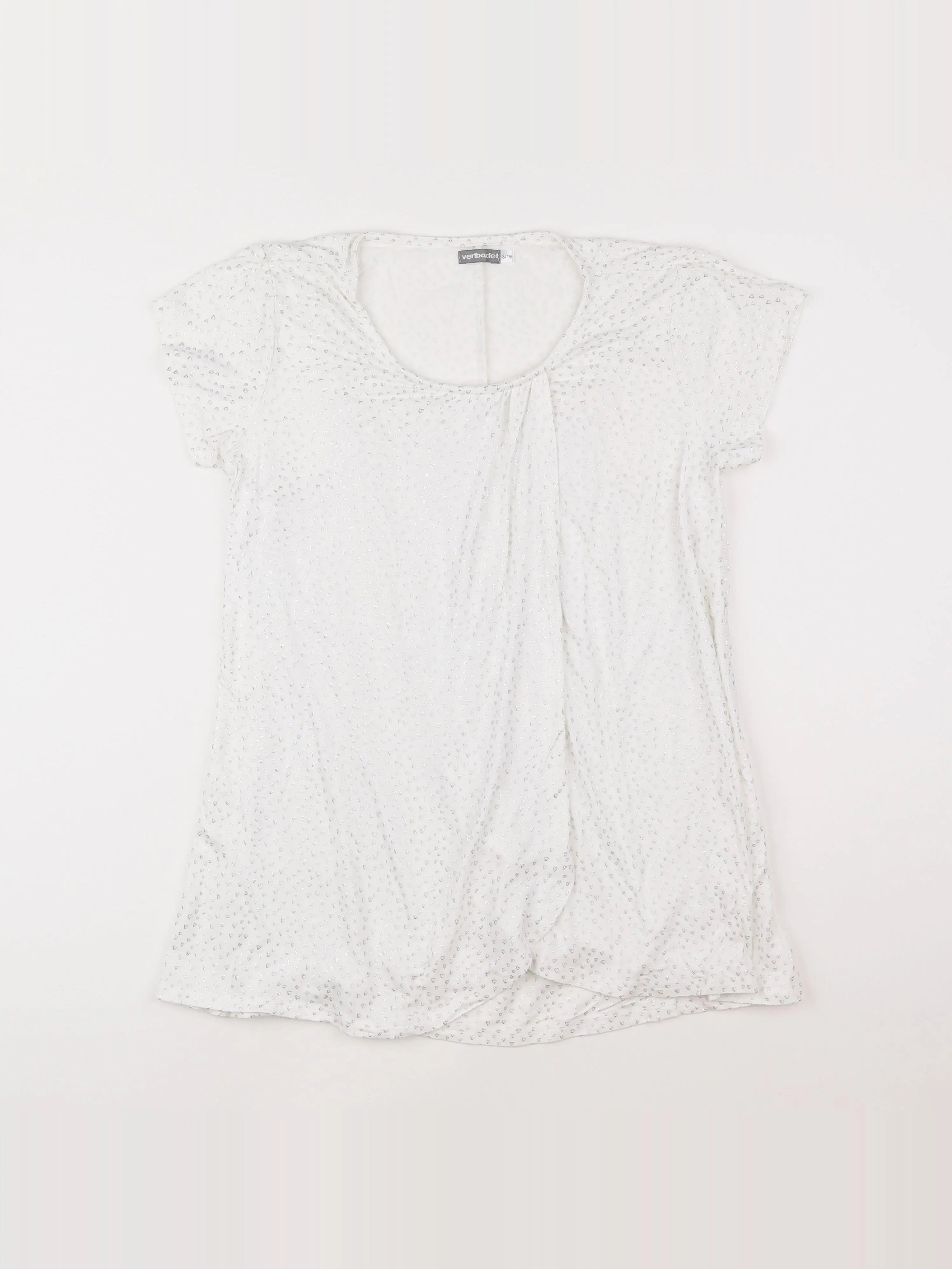 Vertbaudet - tee-shirt grossesse blanc, argent - 34 à 36