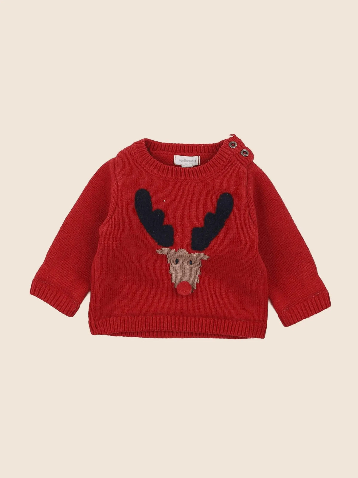 Vertbaudet - pull rouge - 3 mois