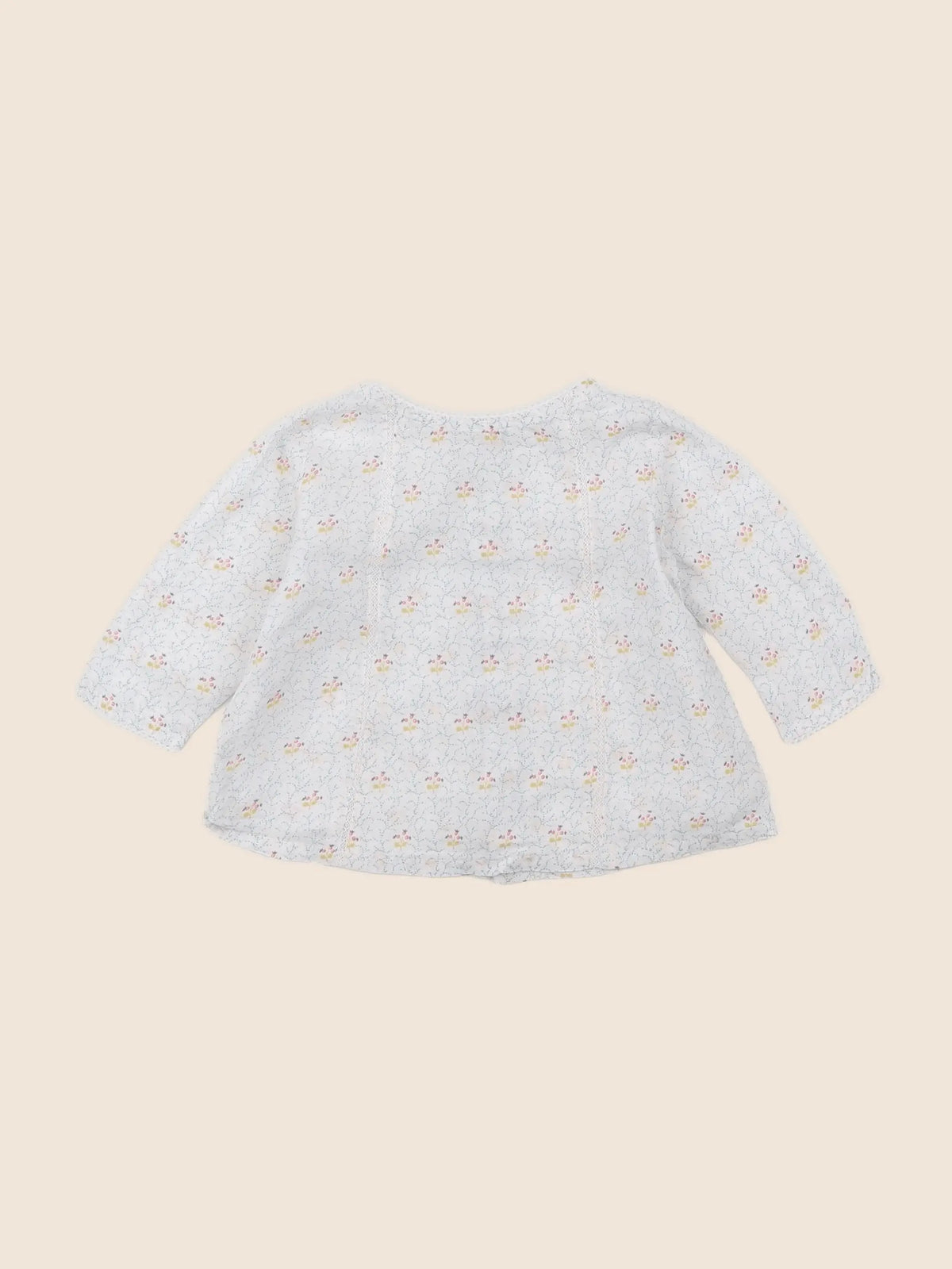 Boutchou - blouse beige, vert - 6 mois