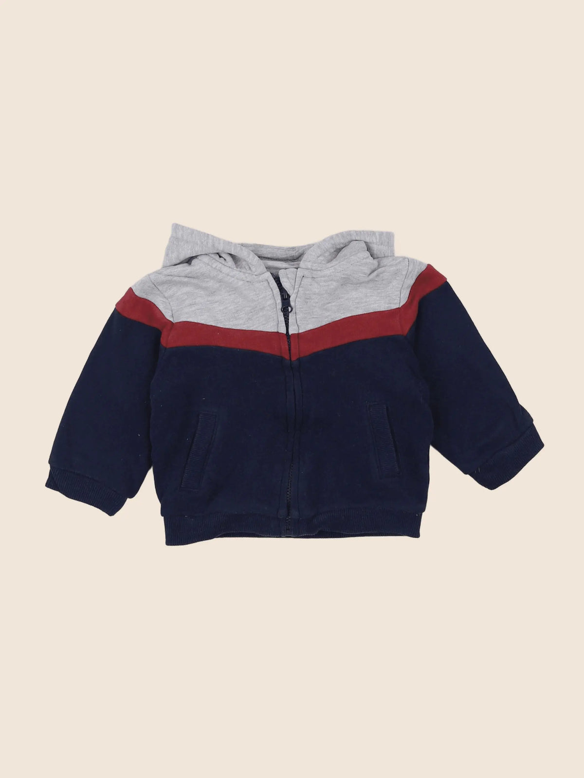 Vertbaudet - sweat gris, bleu - 6 mois