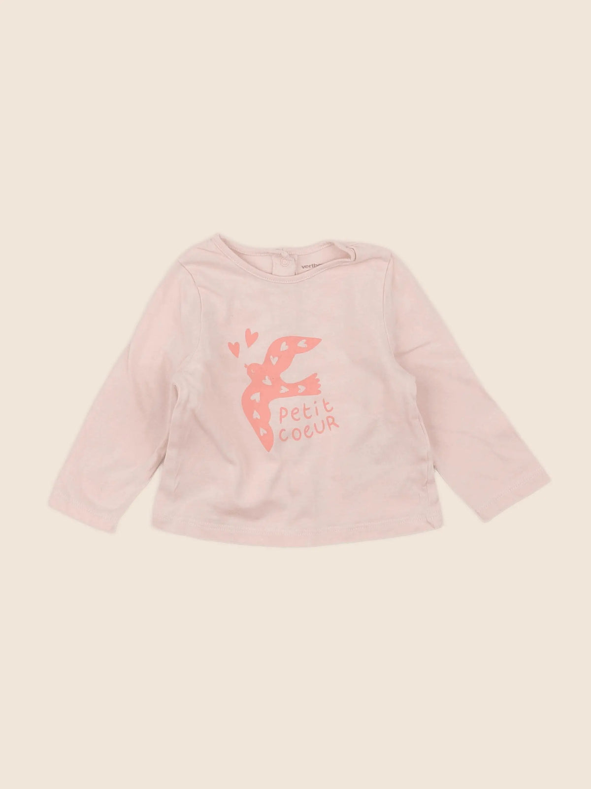 Vertbaudet - tee-shirt rose - 6 mois