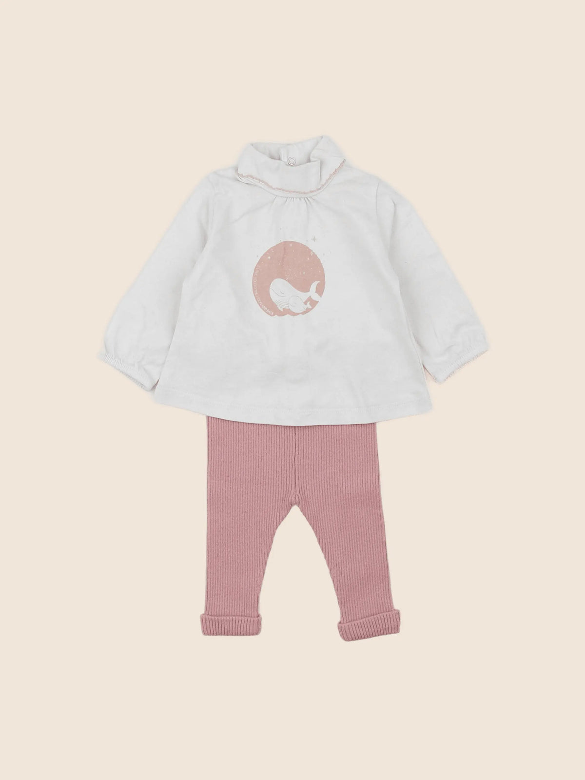 Vertbaudet - pyjama coton rose - 3 mois