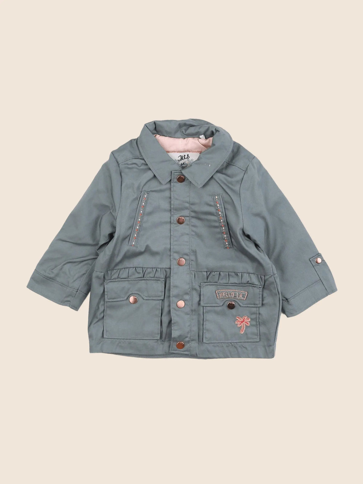 IKKS - veste doublé, imprimé au dos vert - 6 mois