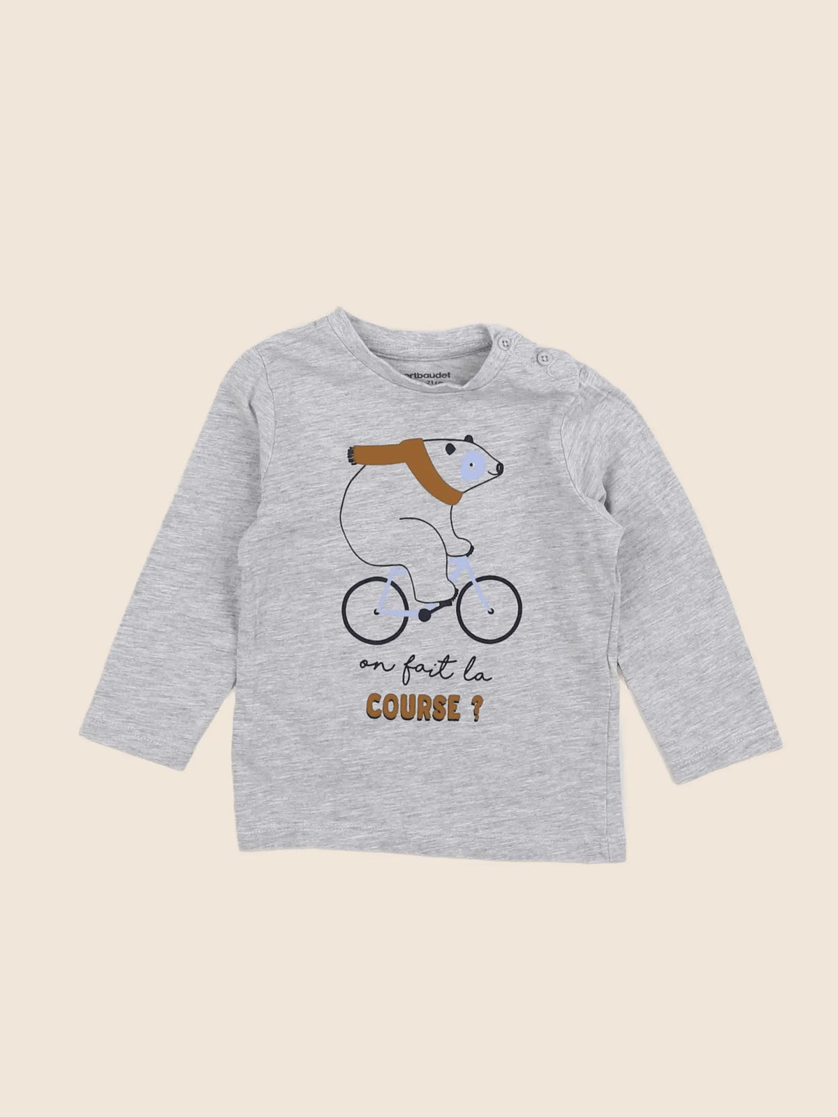 Vertbaudet - tee-shirt gris - 9 mois