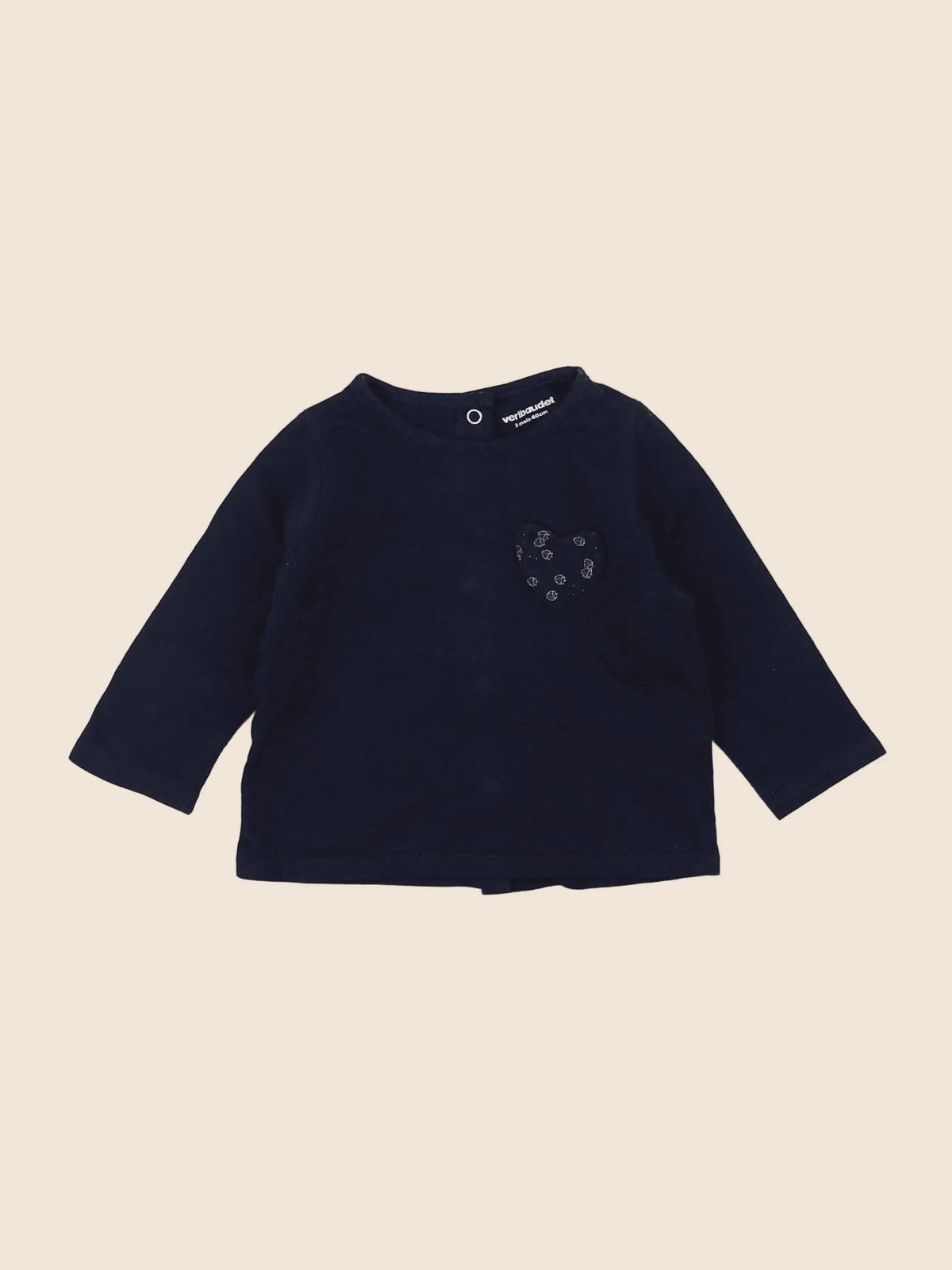 Vertbaudet - tee-shirt bleu - 3 mois