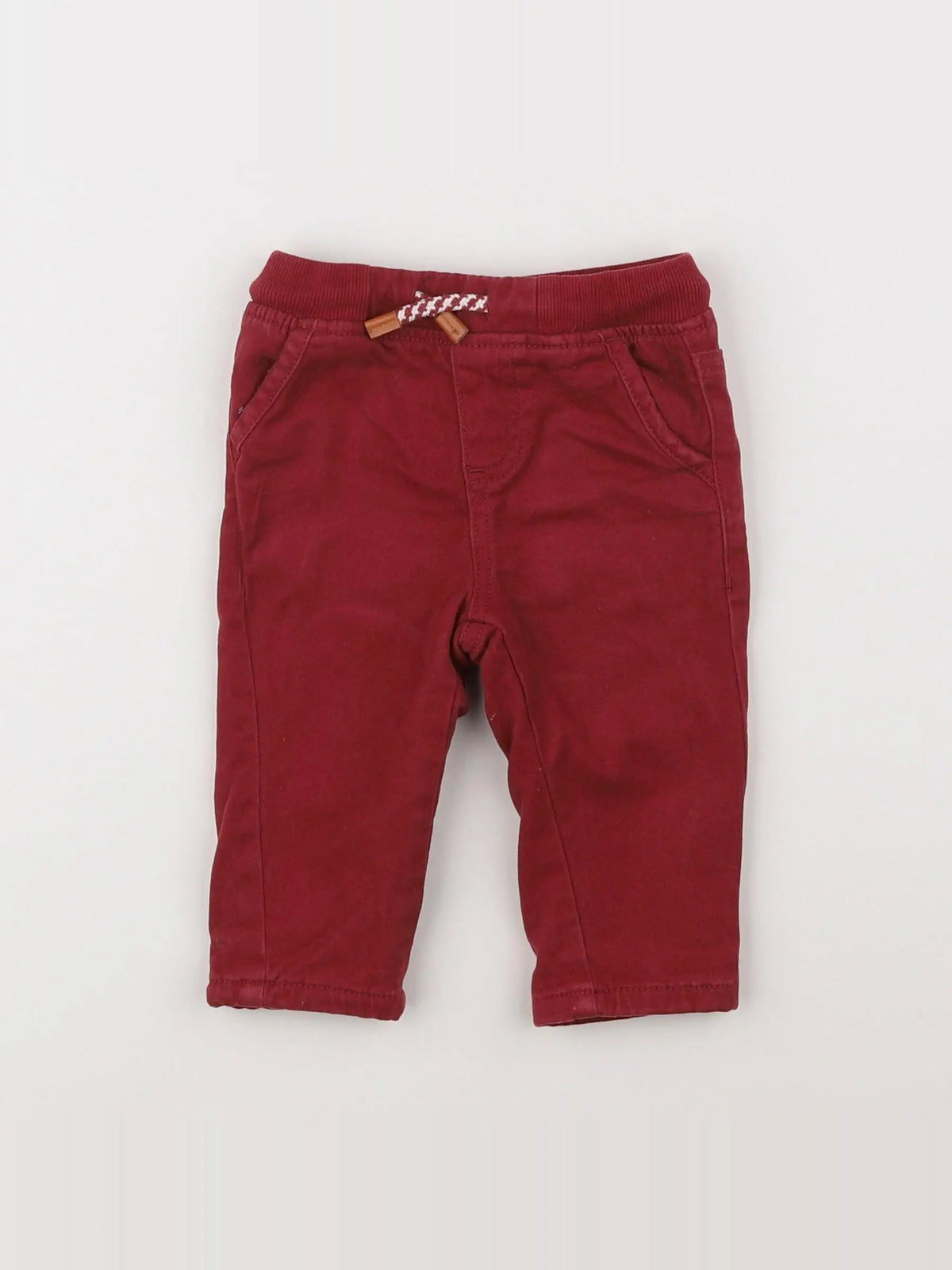 Vertbaudet - pantalon doublé rouge - 9 mois