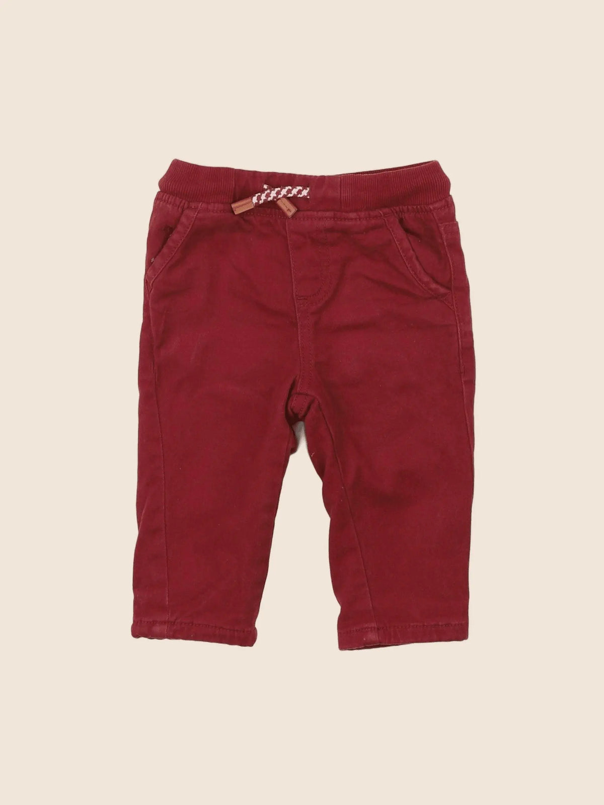 Vertbaudet - pantalon doublé rouge - 9 mois