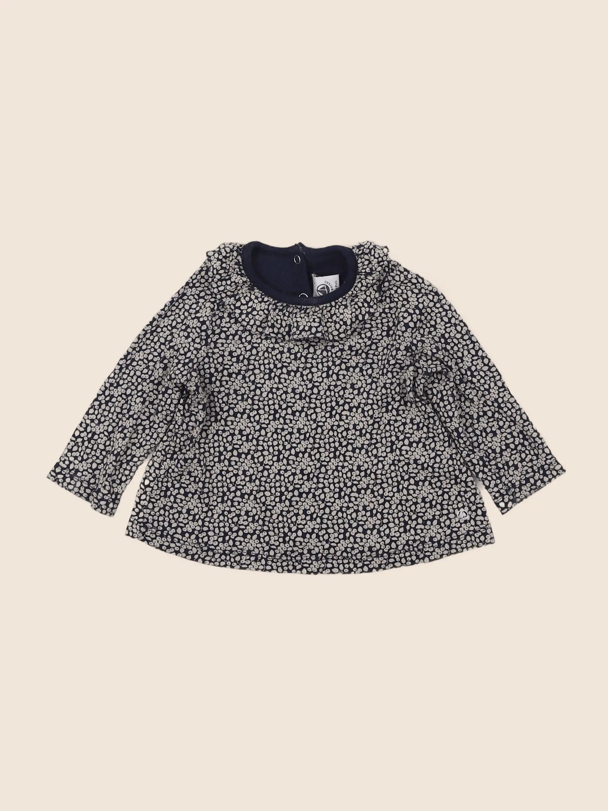 Petit Bateau - tee-shirt bleu - 6 mois