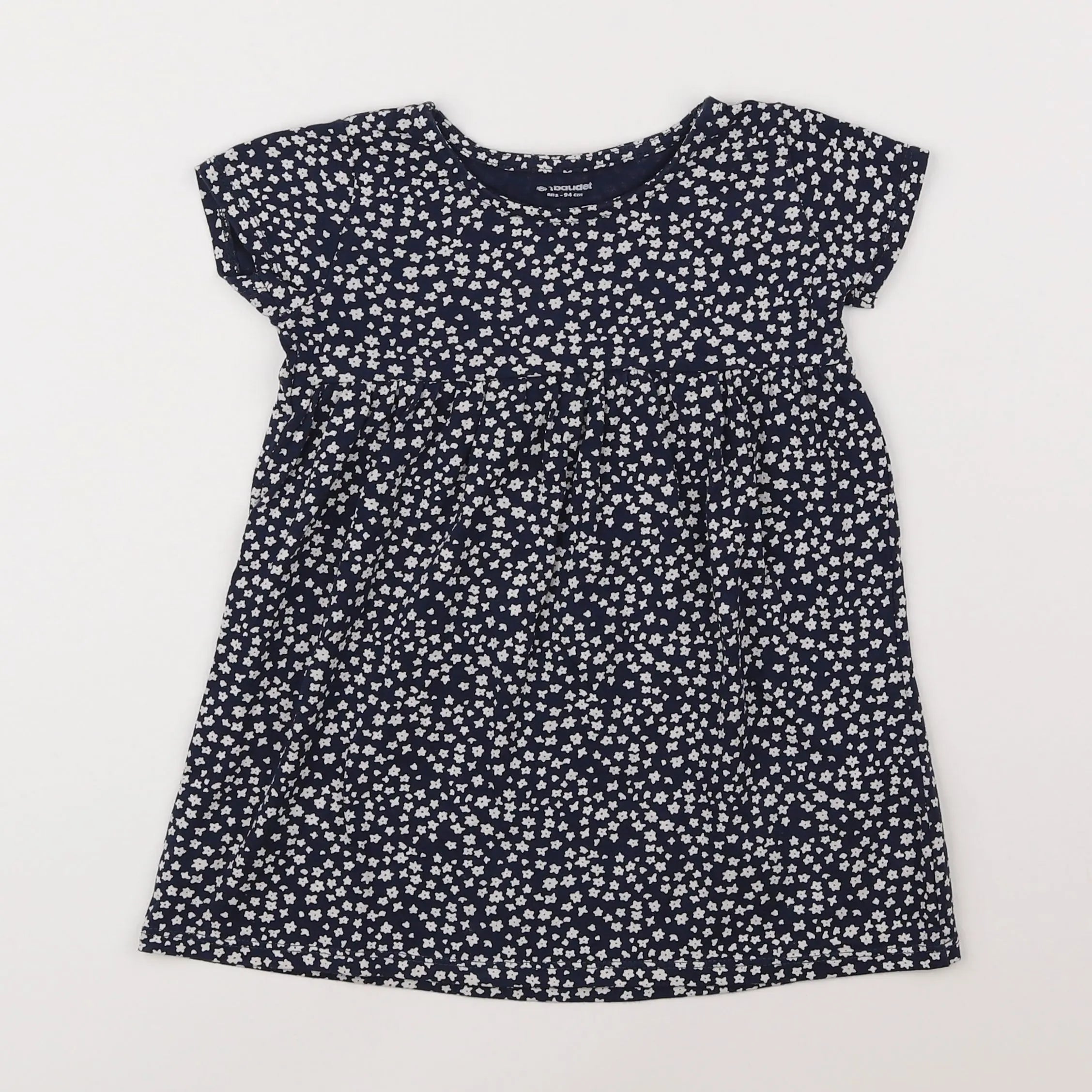 Vertbaudet - robe bleu, blanc - 2 ans