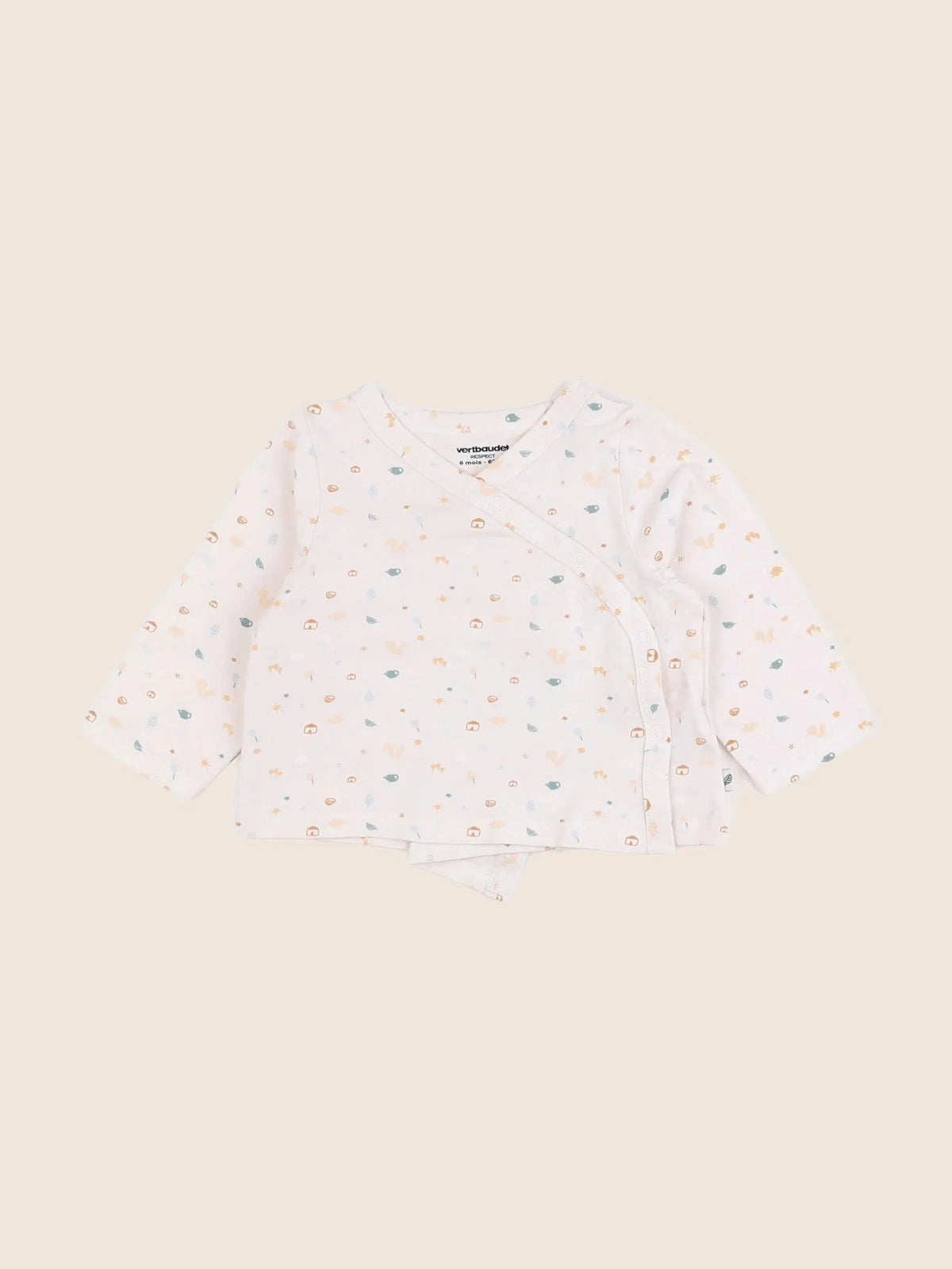 Vertbaudet - tee-shirt beige - 6 mois