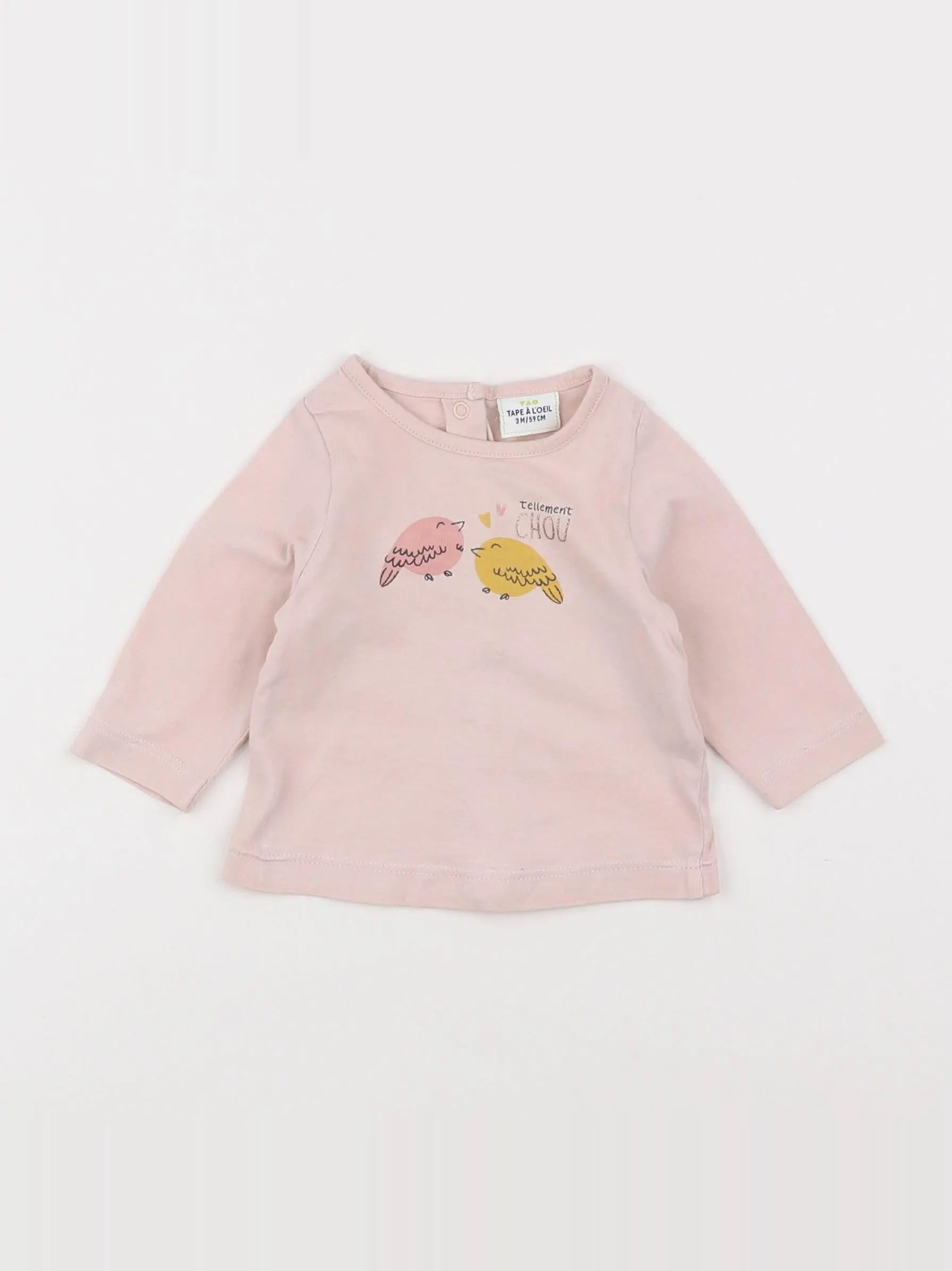 Tape à l'oeil - tee-shirt rose - 3 mois