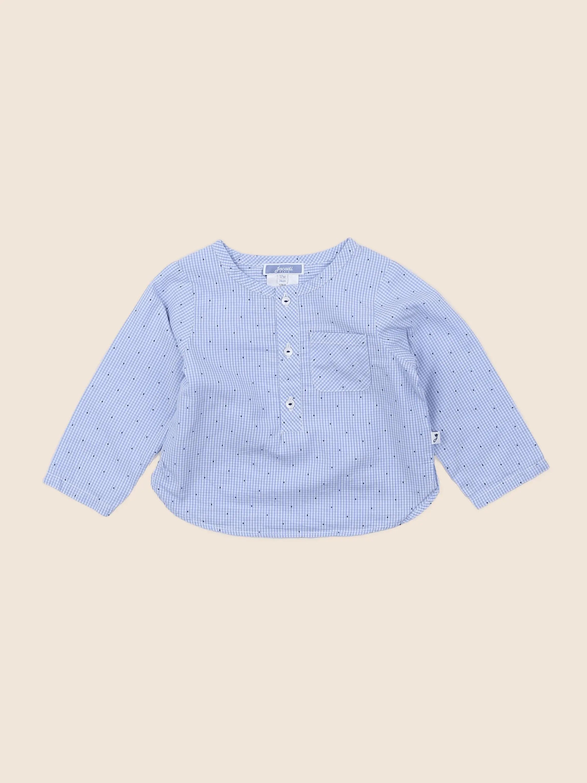 Jacadi - chemise bleu - 12 mois