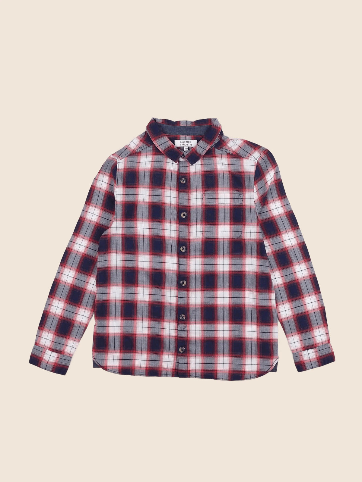 Galeries Lafayette - chemise rouge - 10 ans