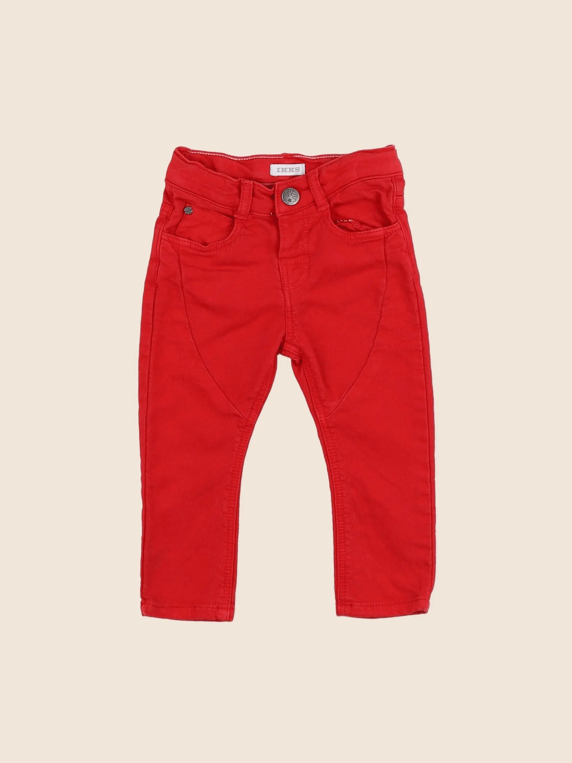 IKKS - jean rouge - 12 mois