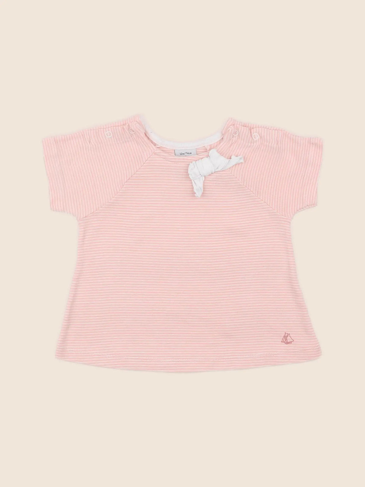 Petit Bateau - tee-shirt rose - 12 mois