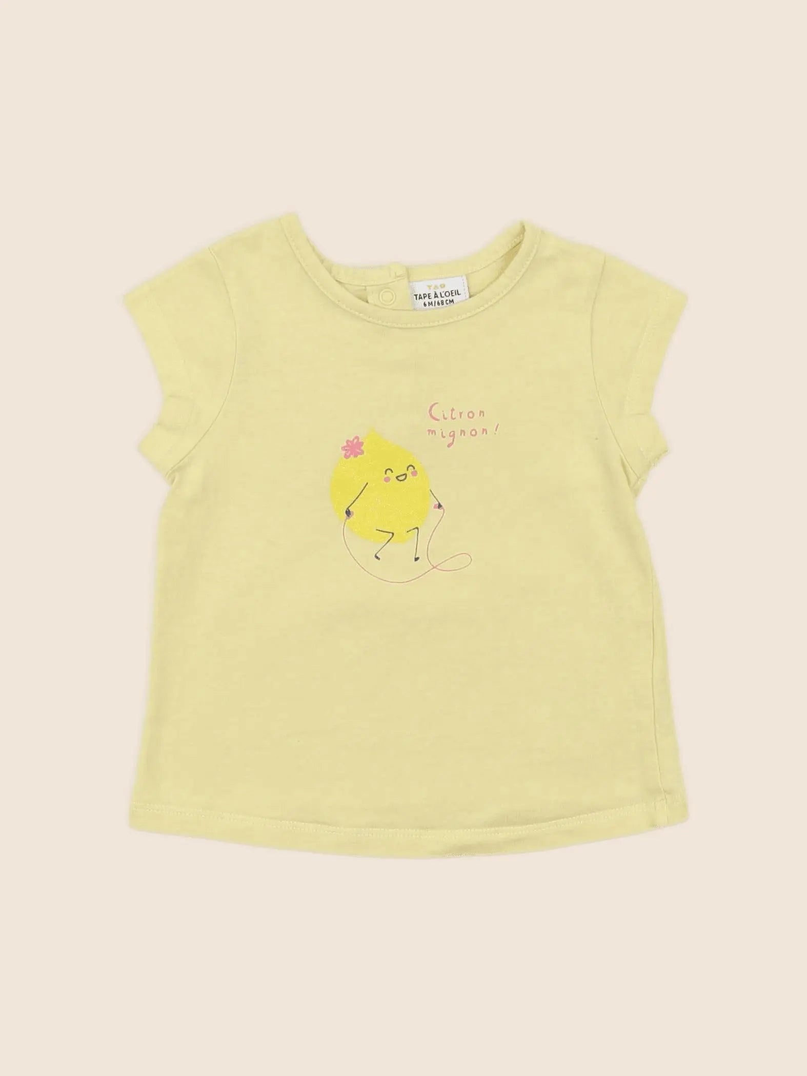 Tape à l'oeil - tee-shirt jaune - 6 mois