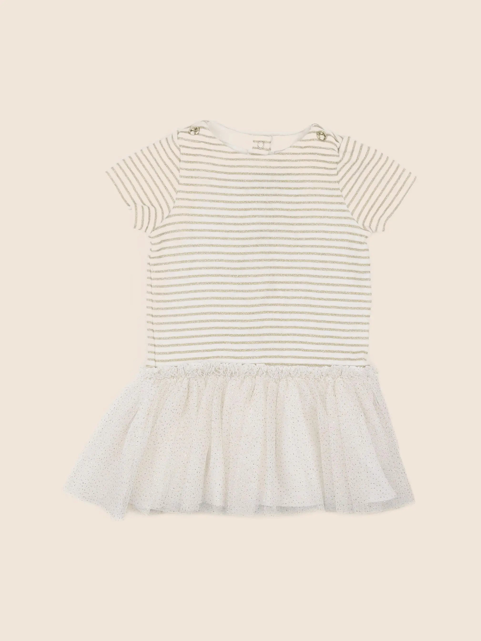 Petit Bateau - robe beige, or - 6 mois
