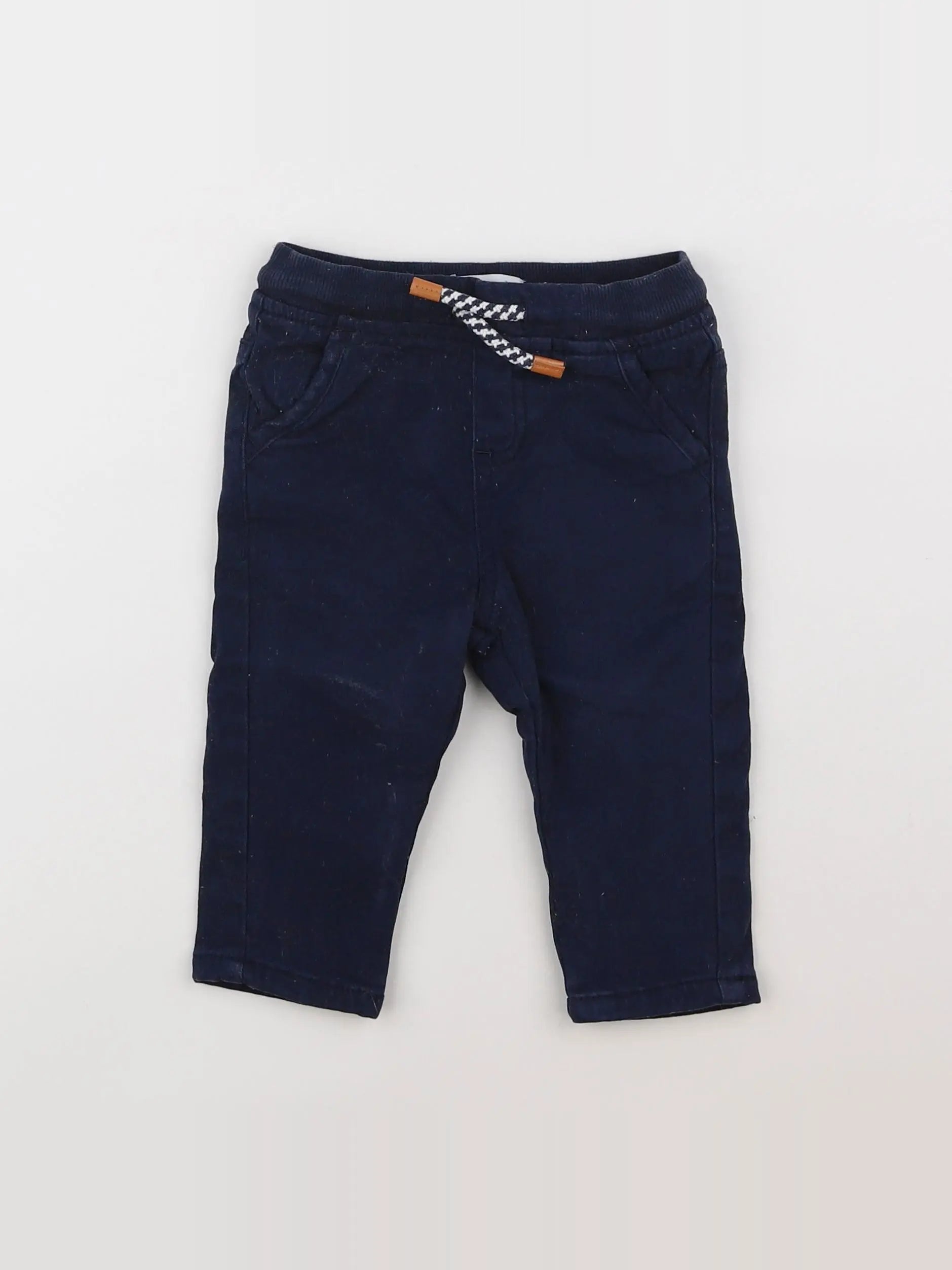 Vertbaudet - pantalon doublé bleu - 9 mois