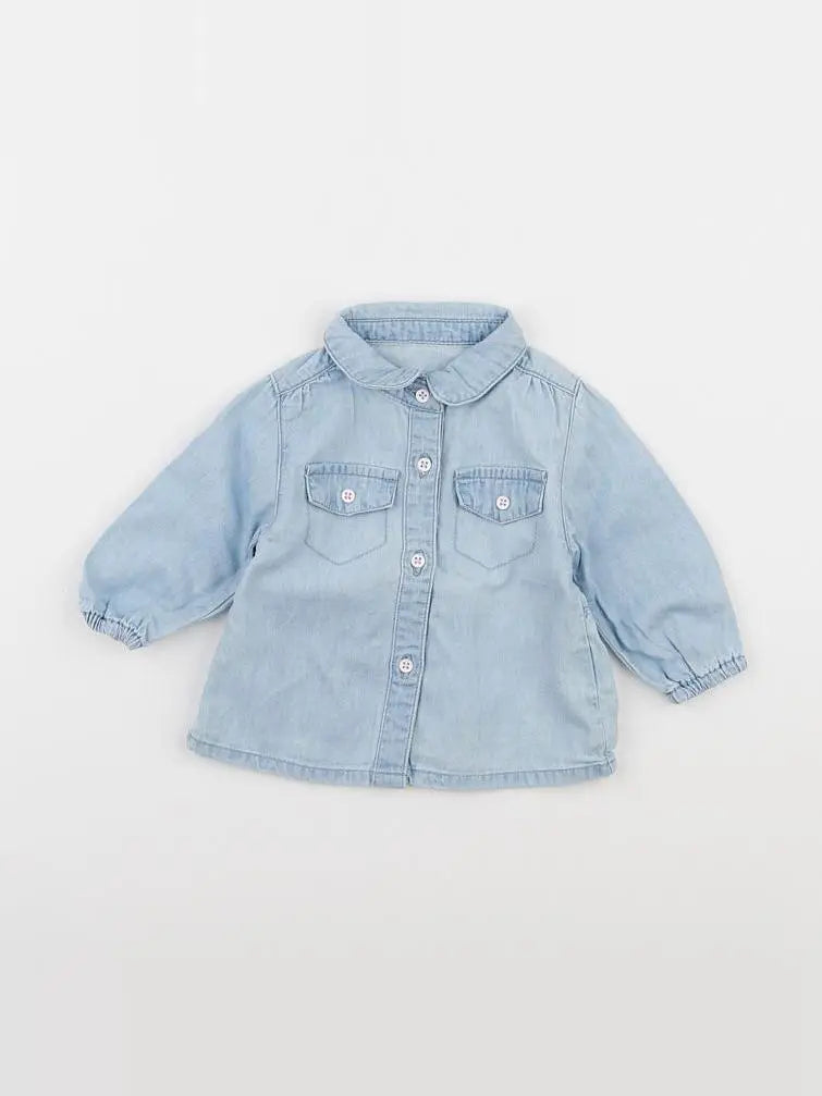 Vertbaudet - chemise bleu - 3 mois