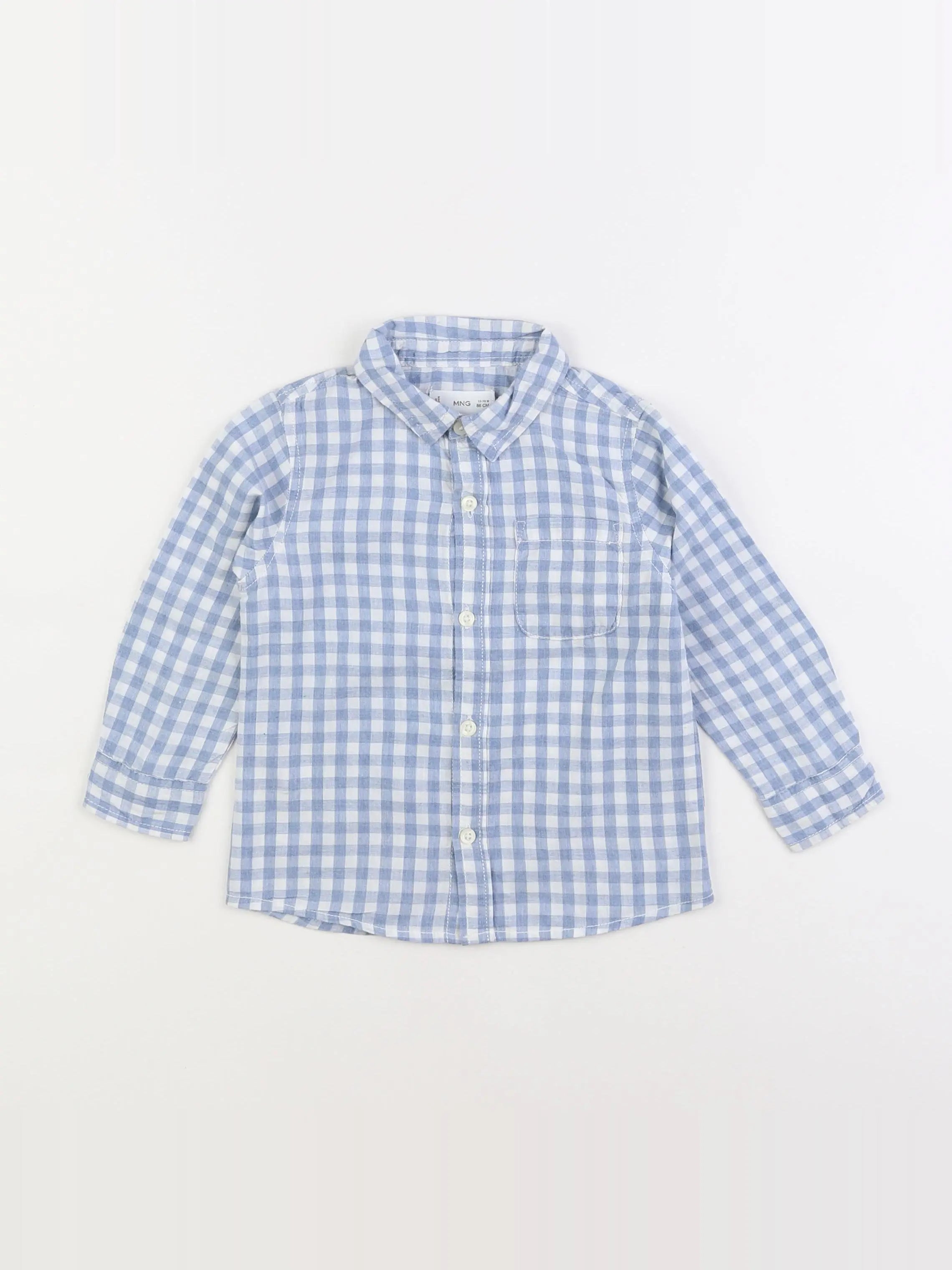 Mango - chemise bleu - 12/18 mois