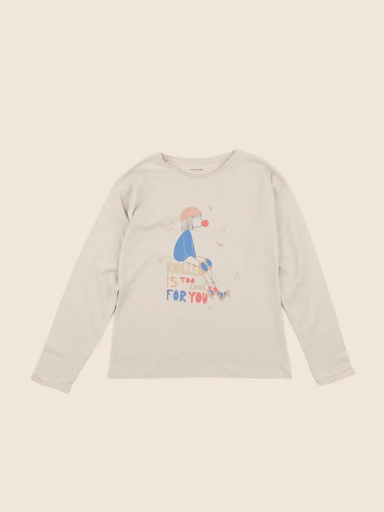 Vertbaudet - tee-shirt beige - 10 ans