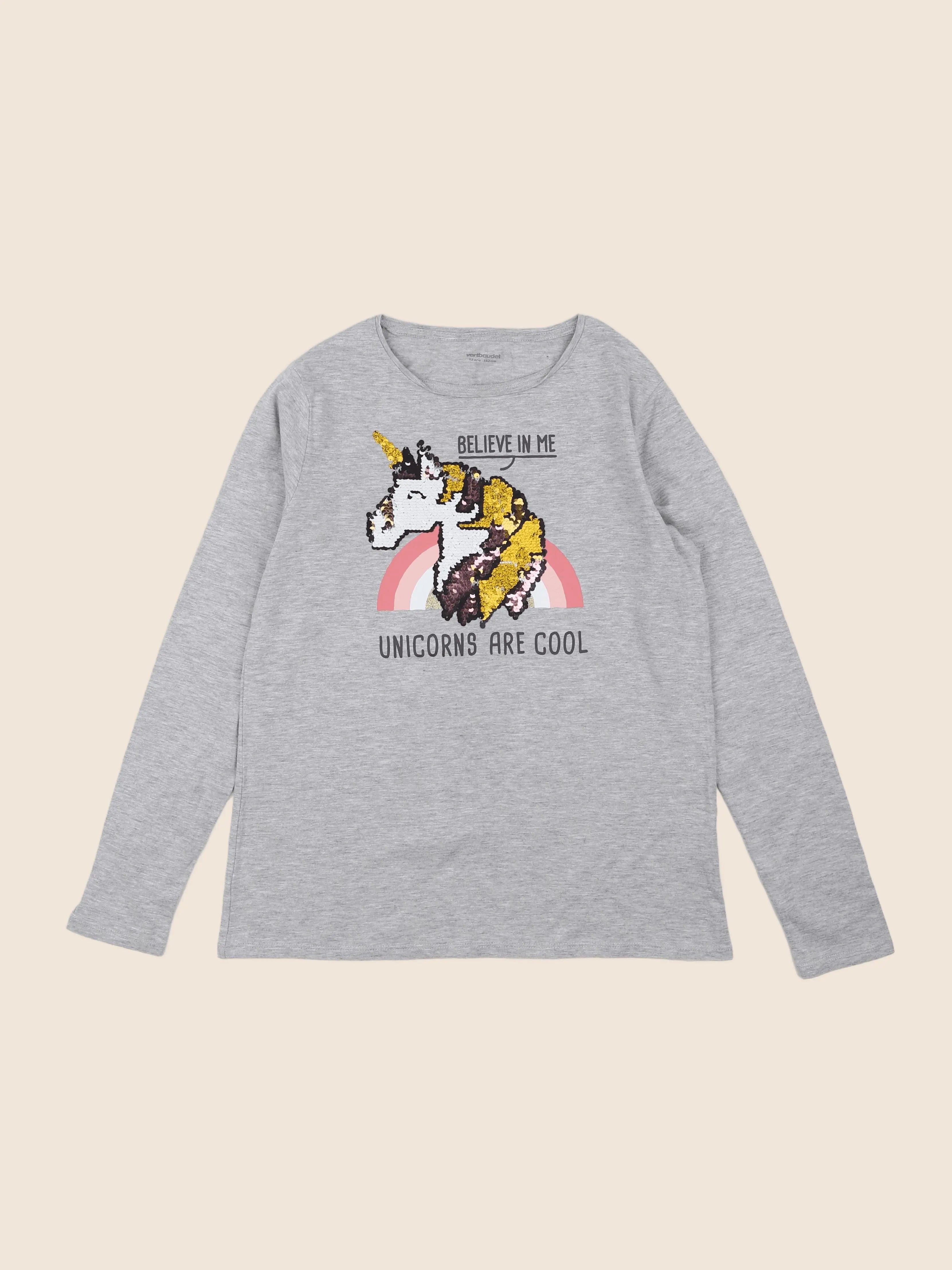 Vertbaudet - tee-shirt gris - 12 ans